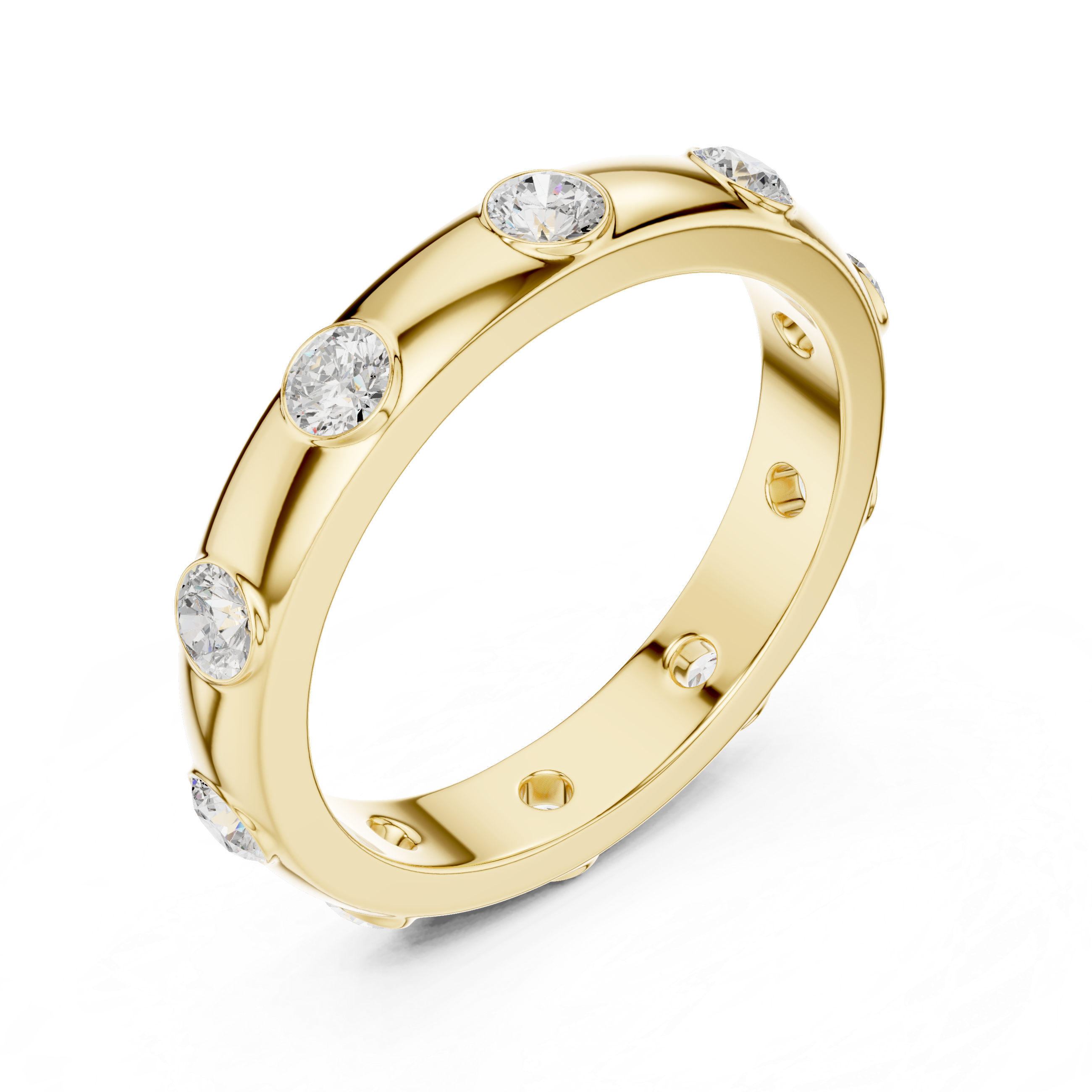 Bezel Set Diamond Band Ring