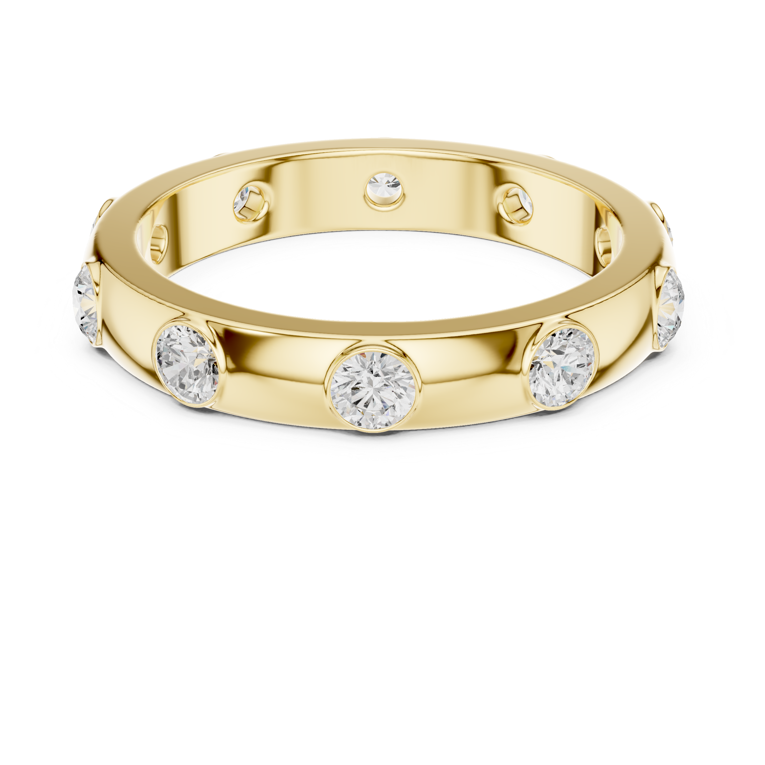 Bezel Set Diamond Band Ring