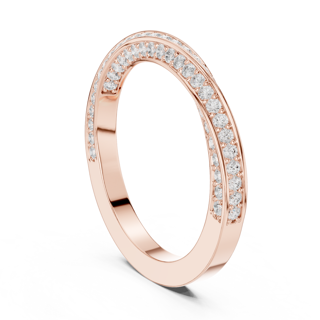 Cross Over Diamond Band Ring