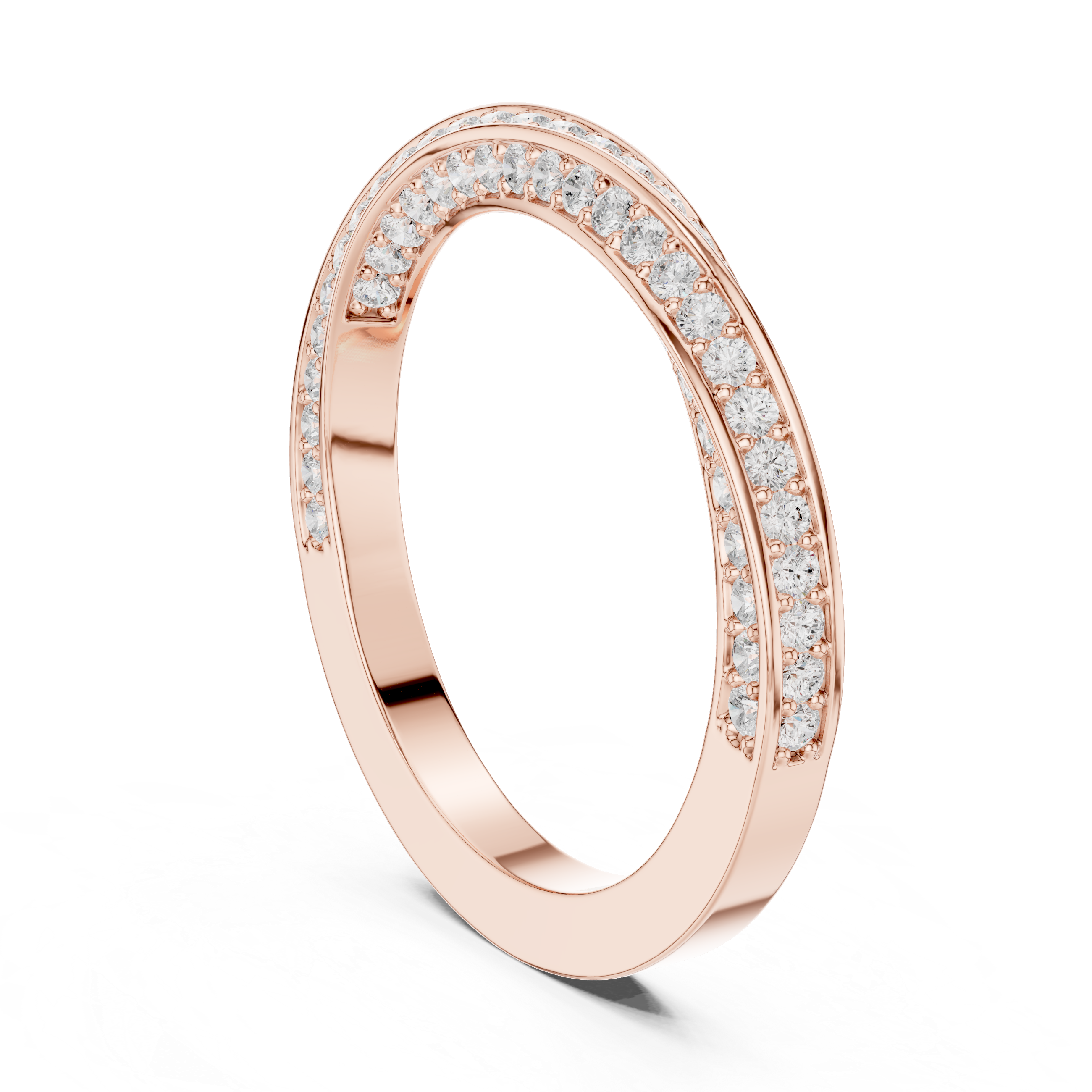 Cross Over Diamond Band Ring