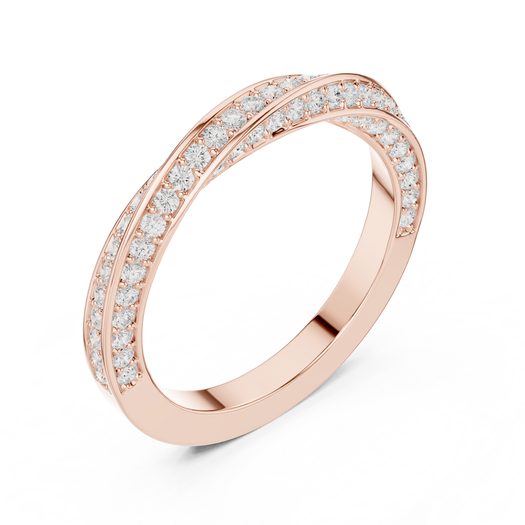 Cross Over Diamond Band Ring