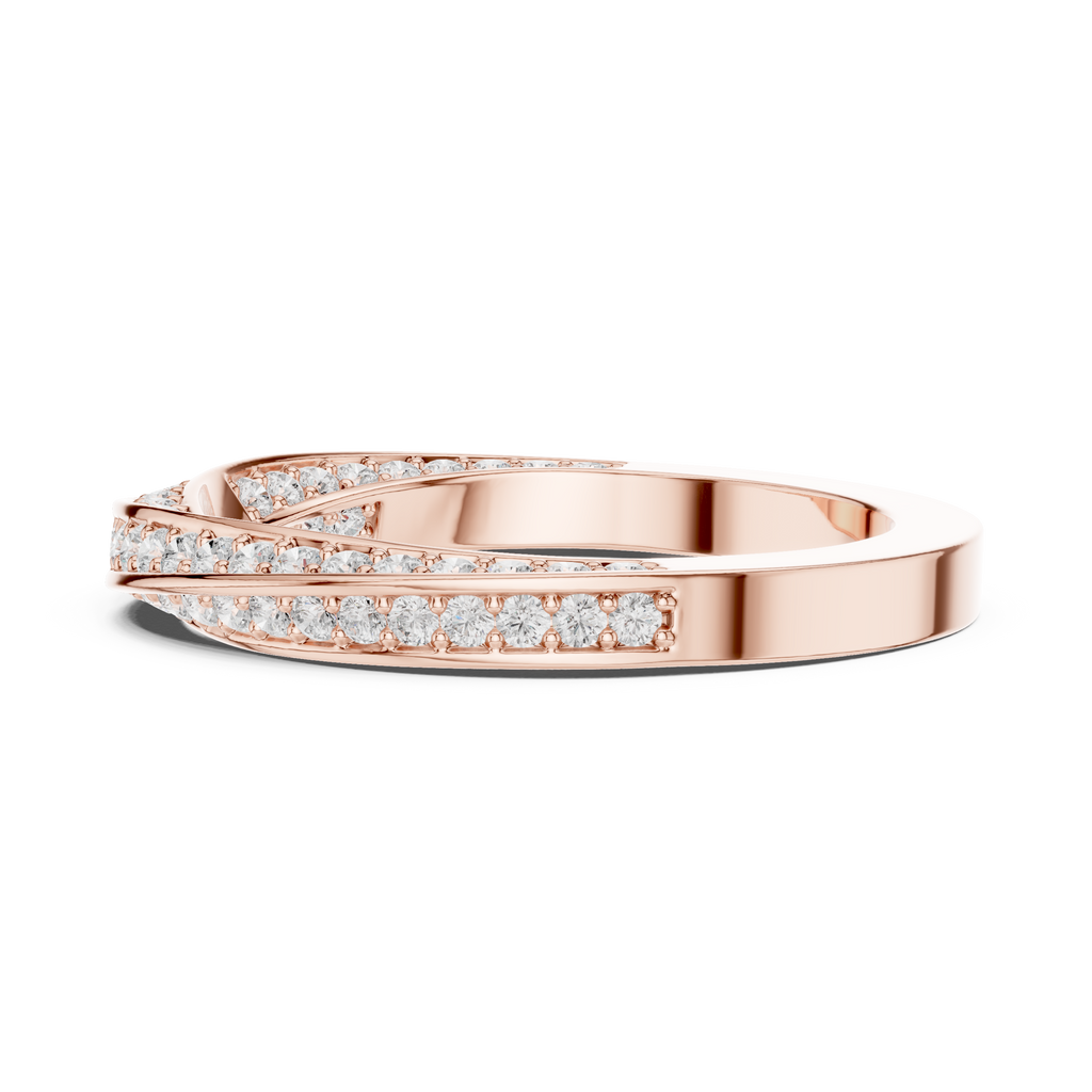Cross Over Diamond Band Ring