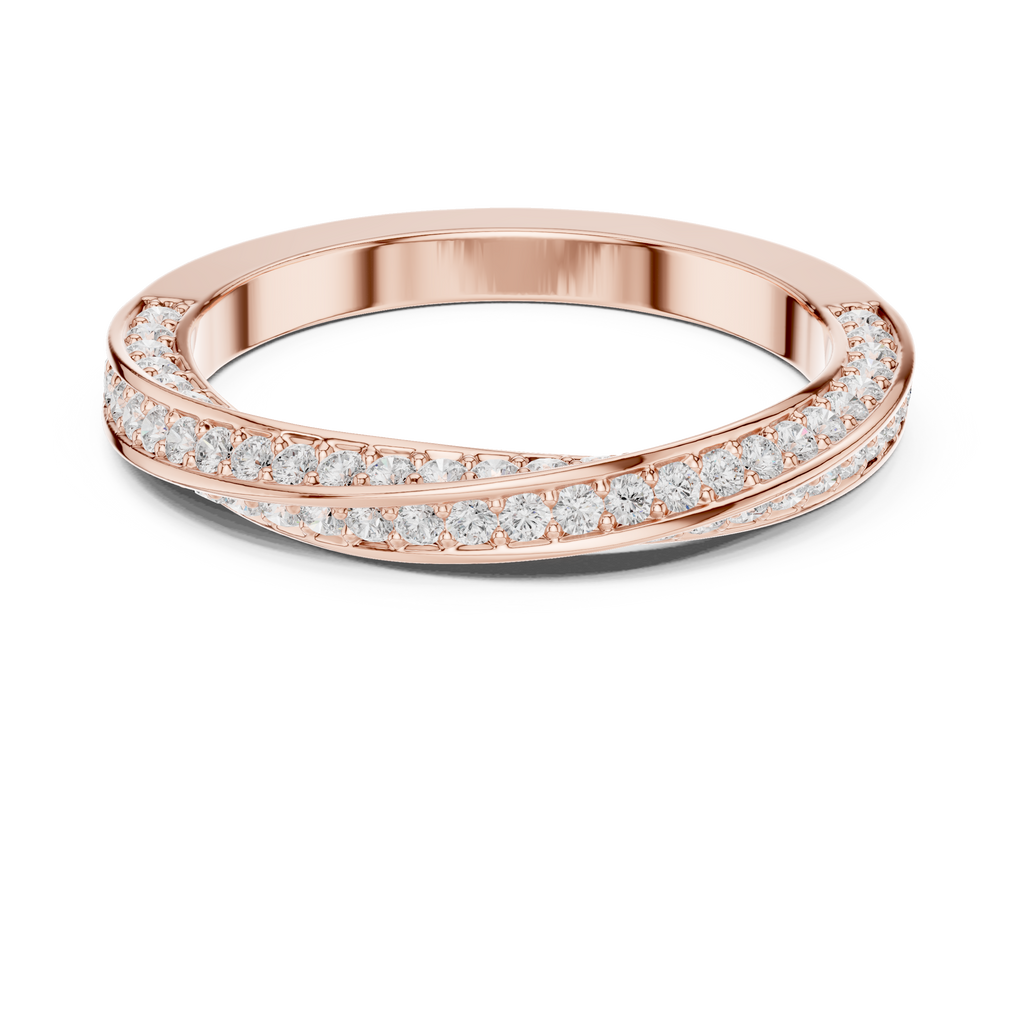 Cross Over Diamond Band Ring