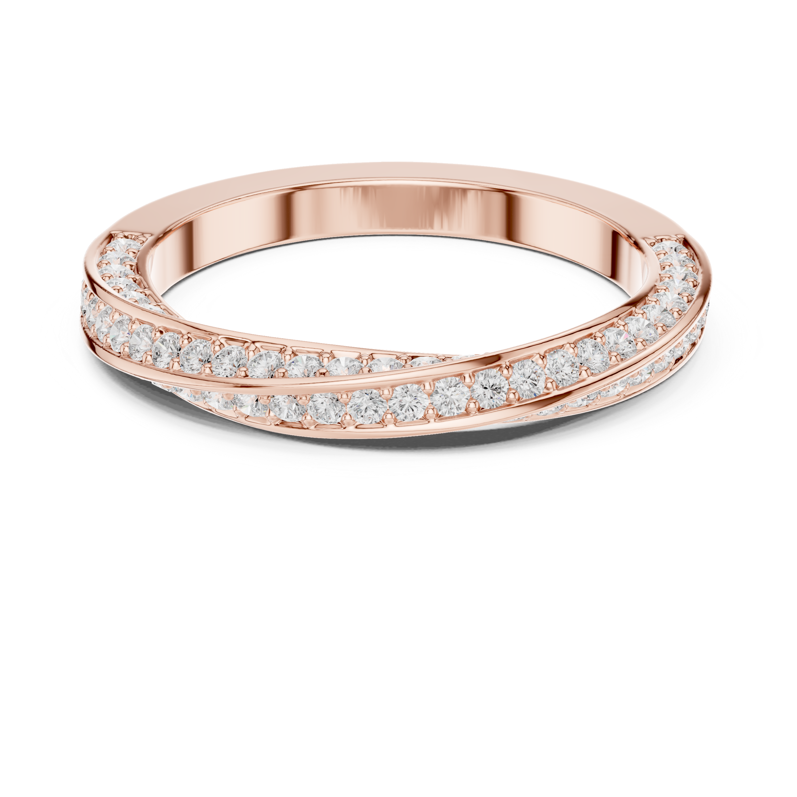 Cross Over Diamond Band Ring