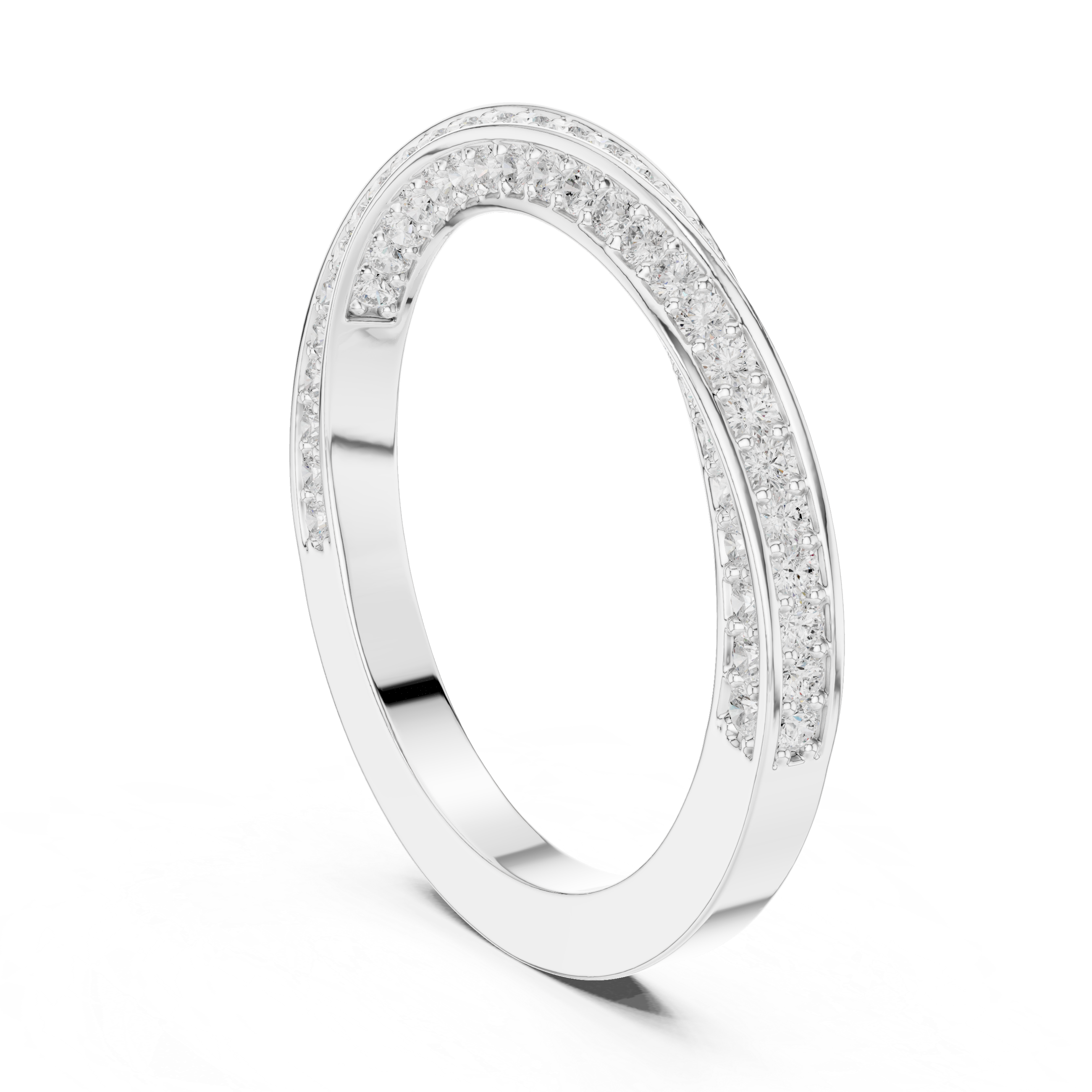Cross Over Diamond Band Ring