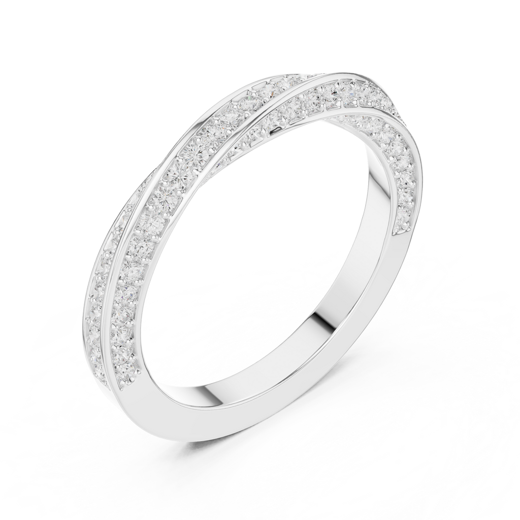 Cross Over Diamond Band Ring