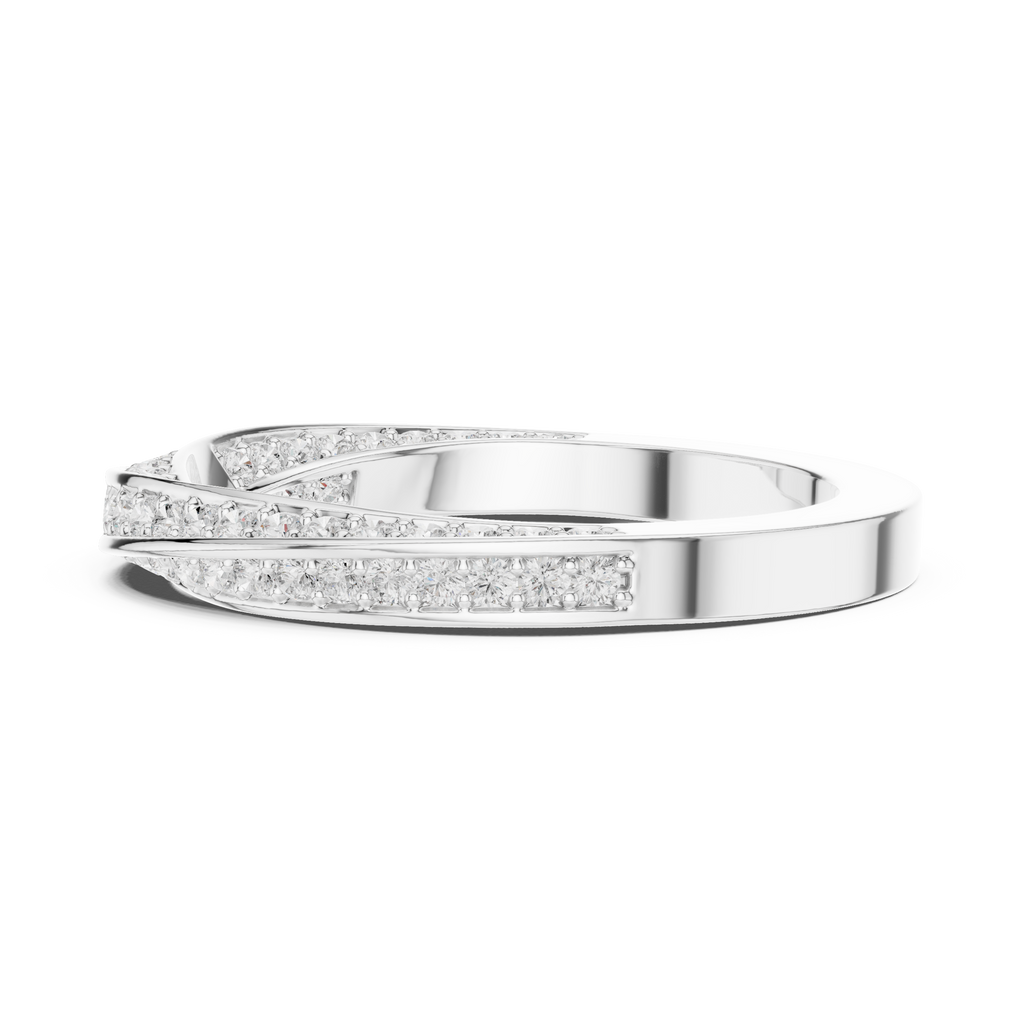 Cross Over Diamond Band Ring