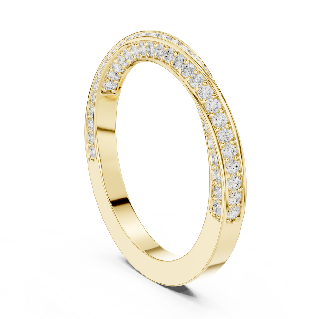 Cross Over Diamond Band Ring