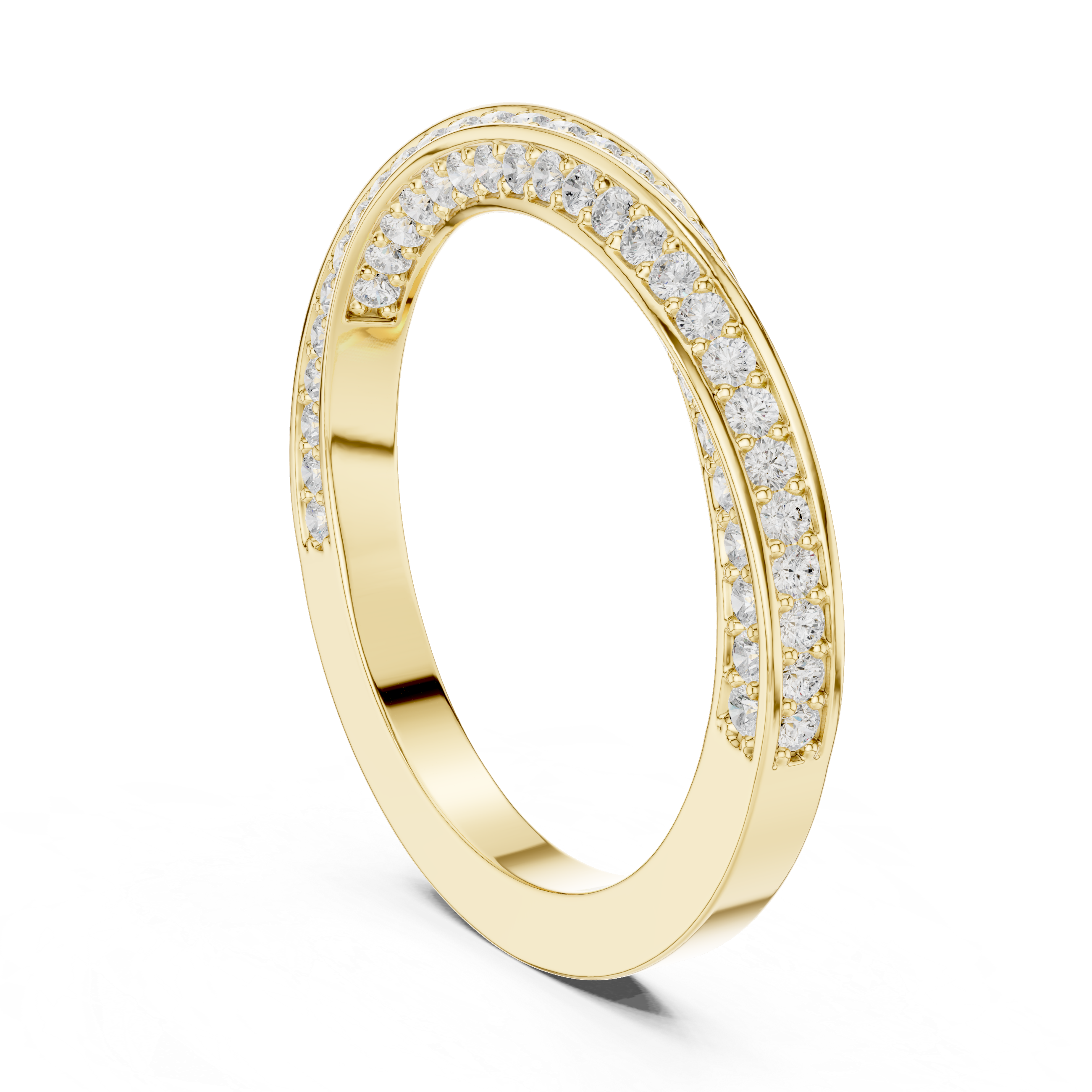 Cross Over Diamond Band Ring