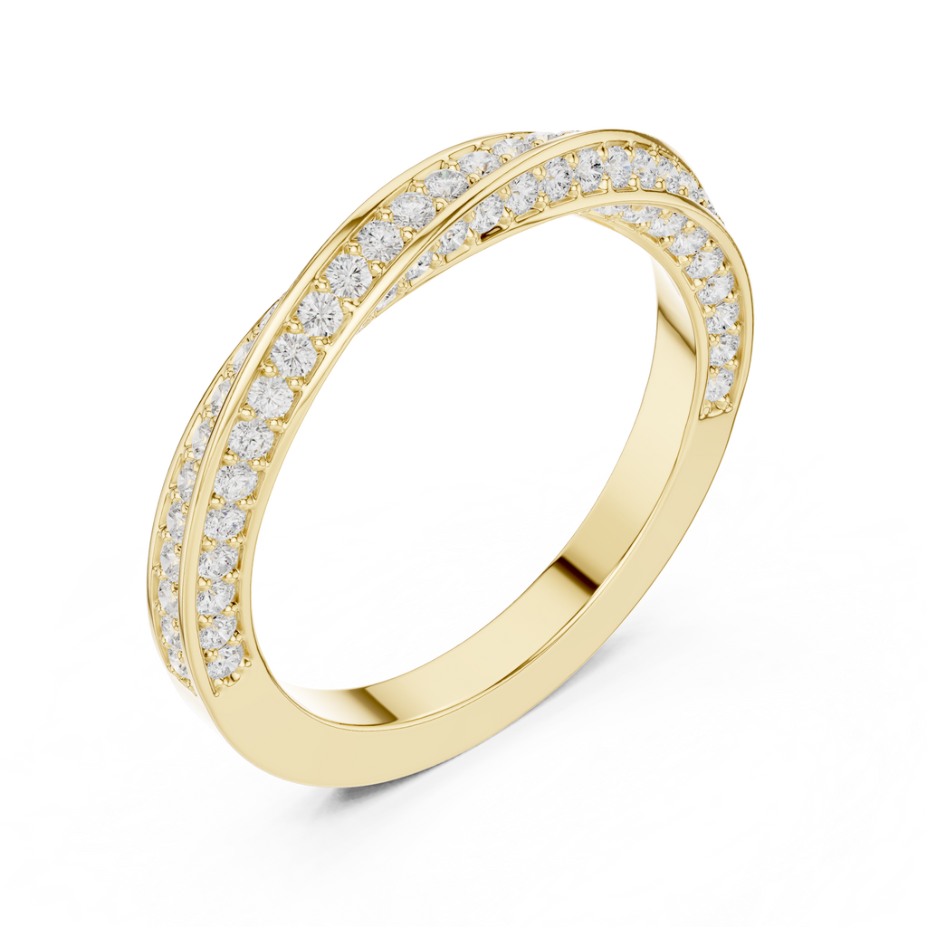 Cross Over Diamond Band Ring