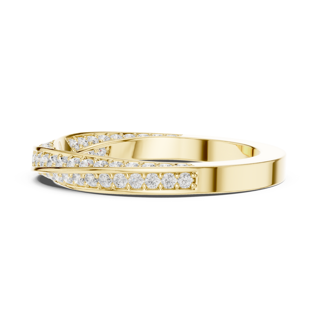 Cross Over Diamond Band Ring