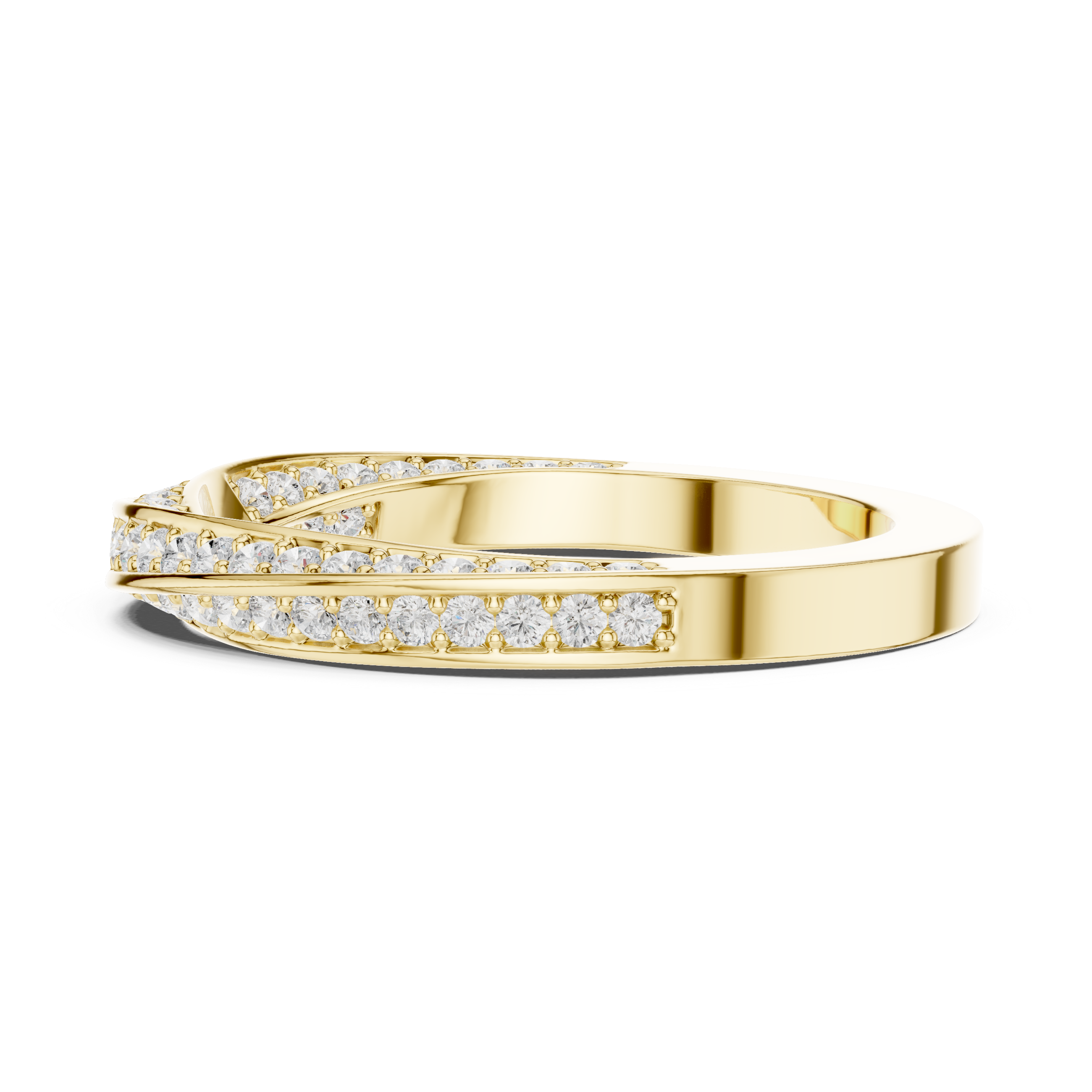 Cross Over Diamond Band Ring