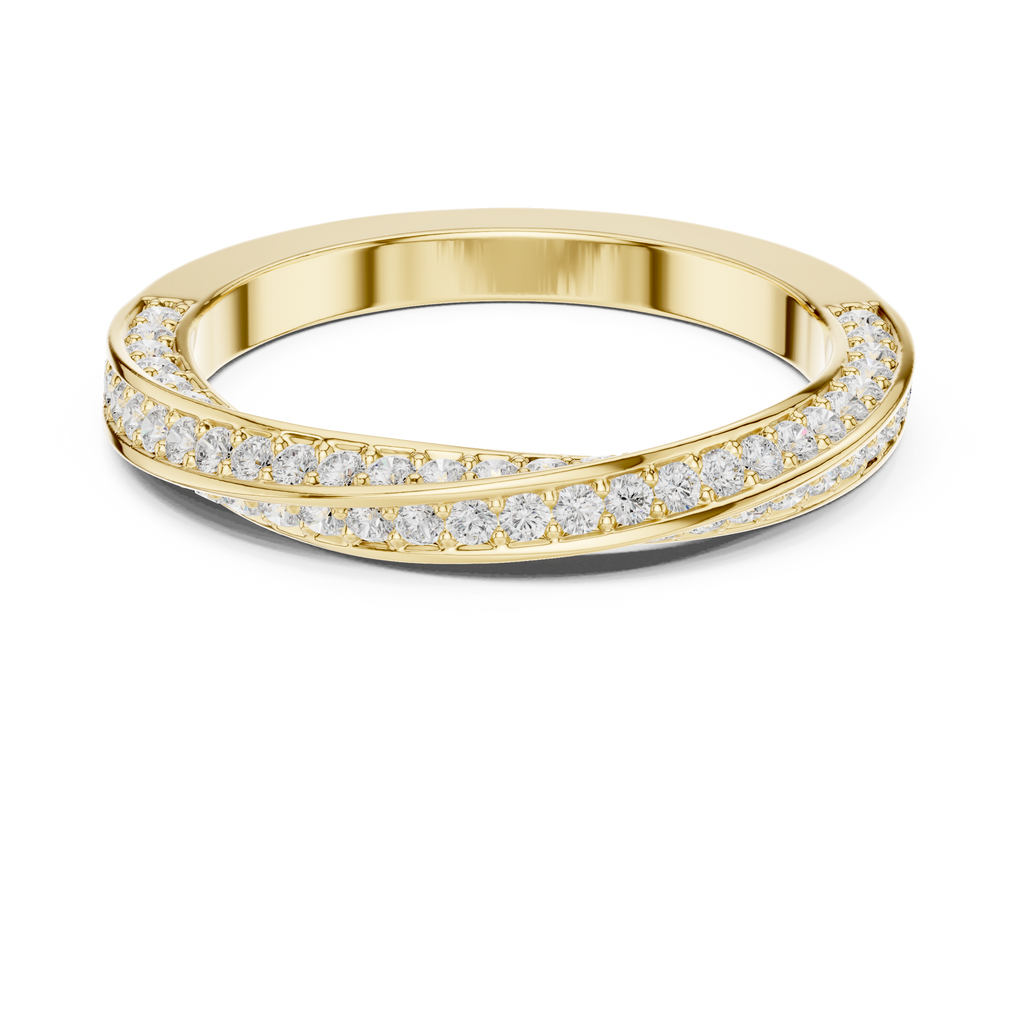 Cross Over Diamond Band Ring