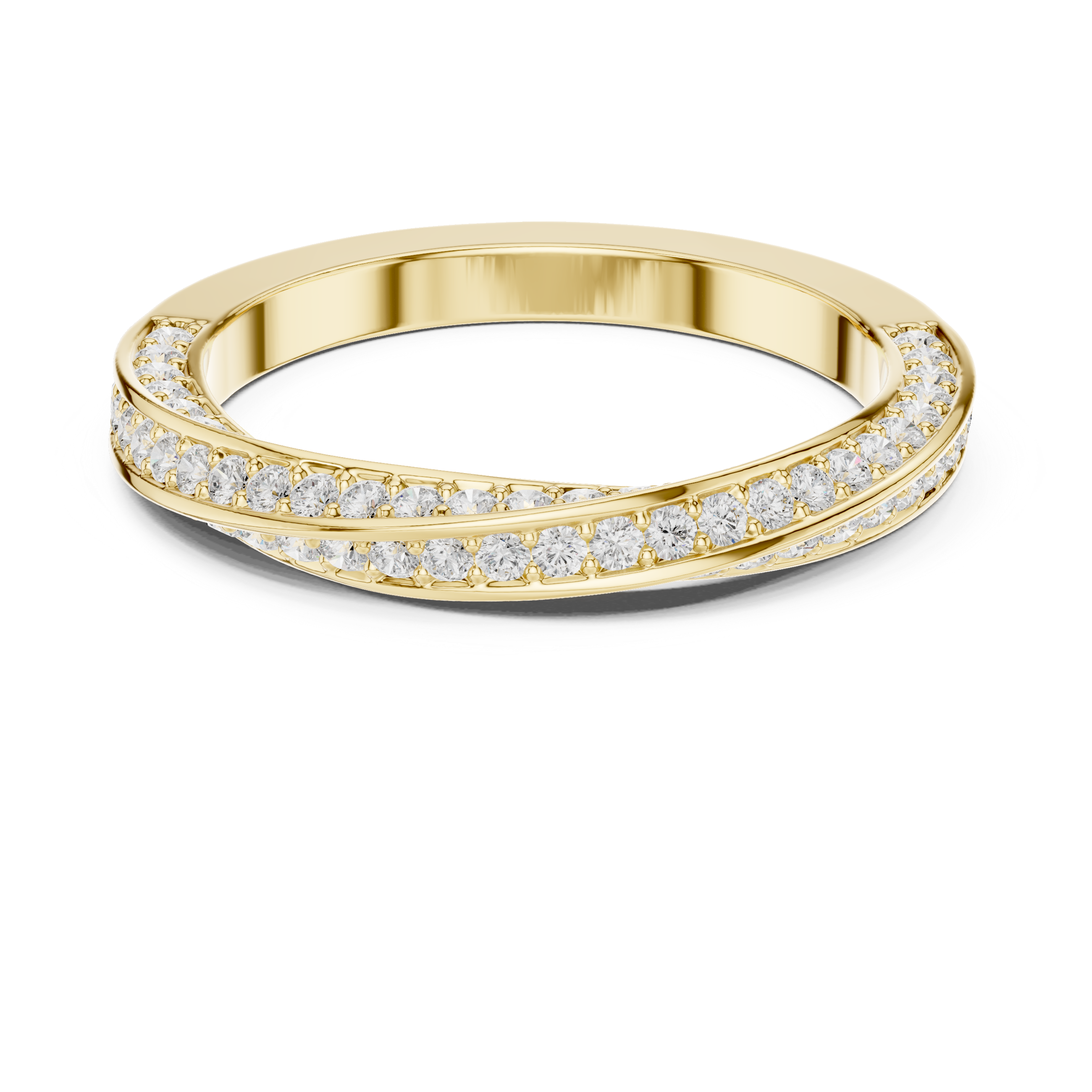 Cross Over Diamond Band Ring