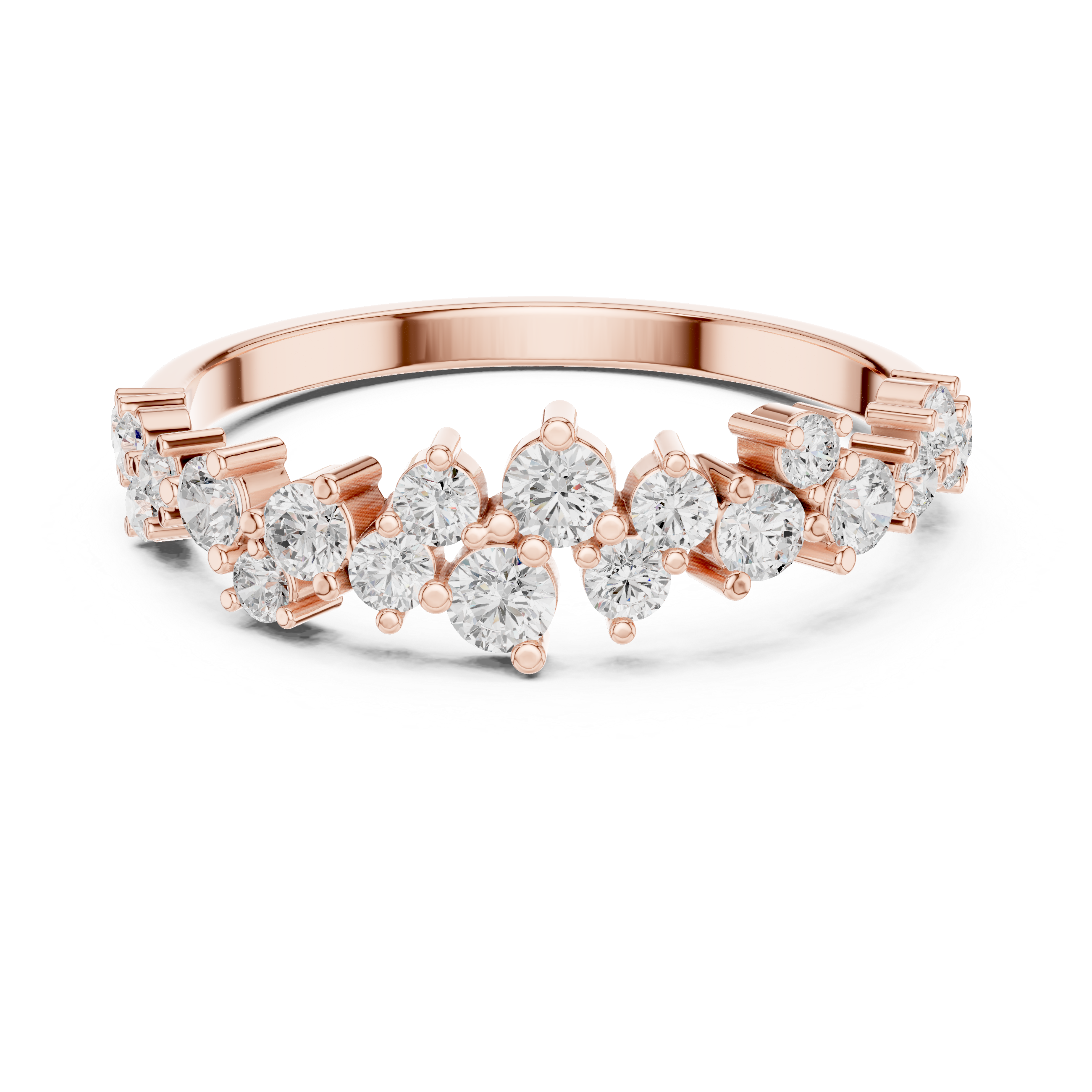 Diamond Crown Cluster Ring