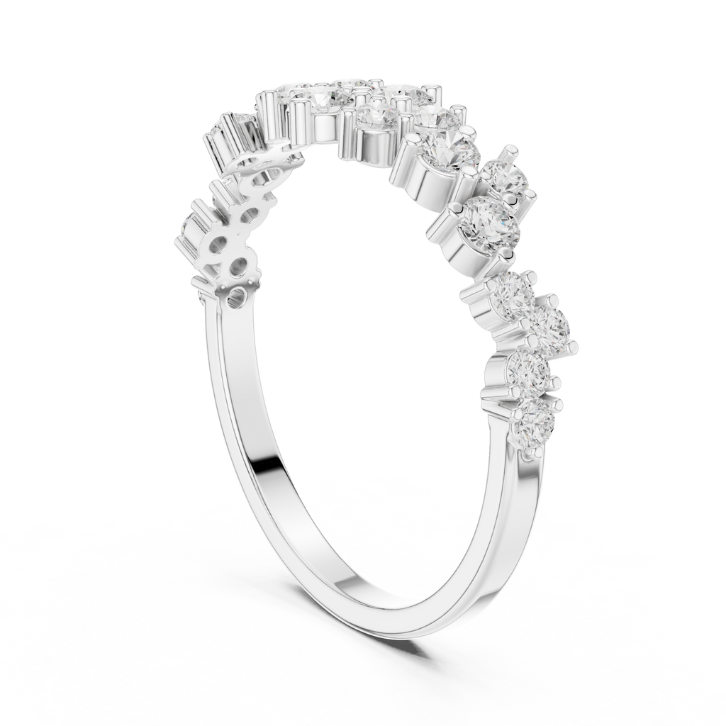 Diamond Crown Cluster Ring