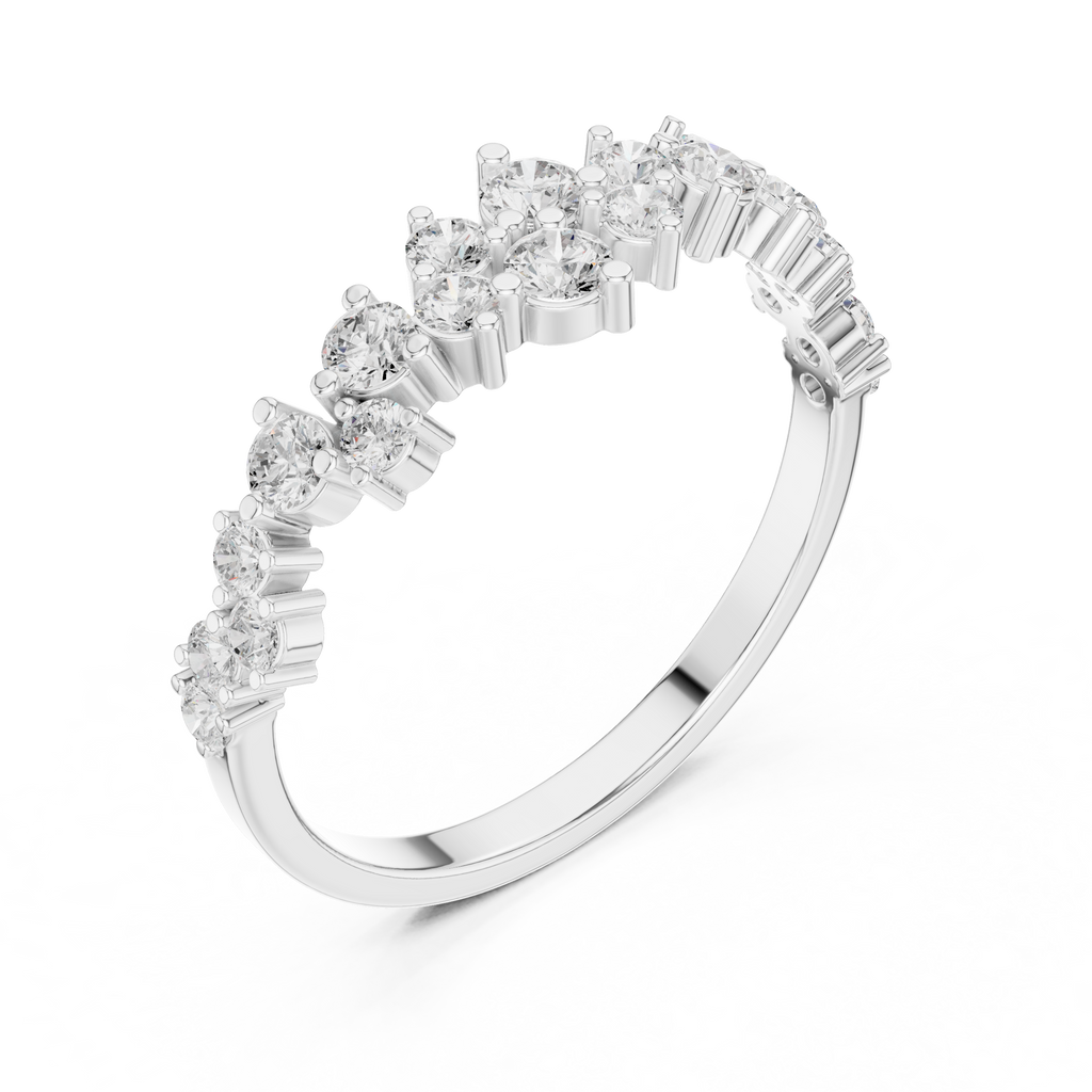 Diamond Crown Cluster Ring