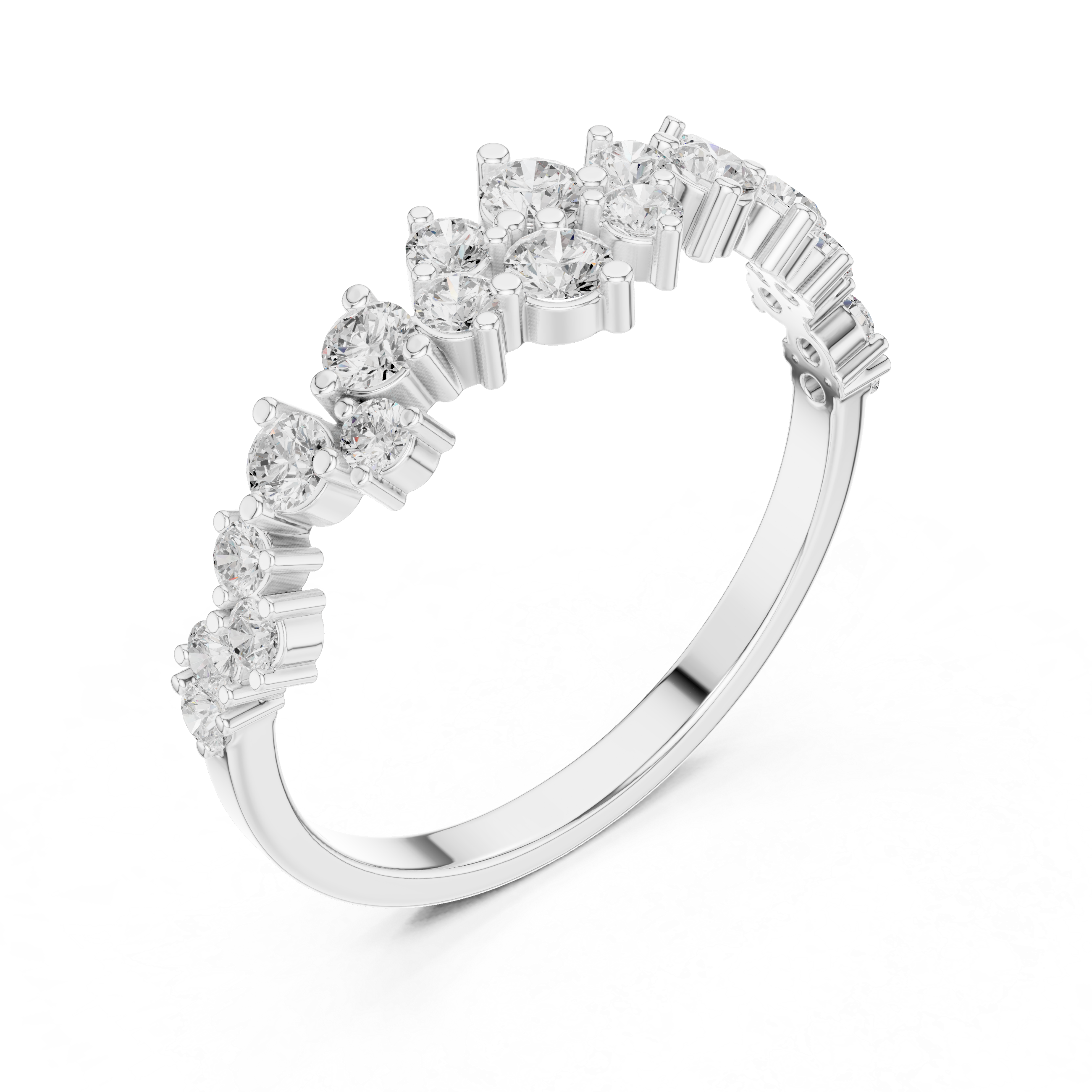 Diamond Crown Cluster Ring