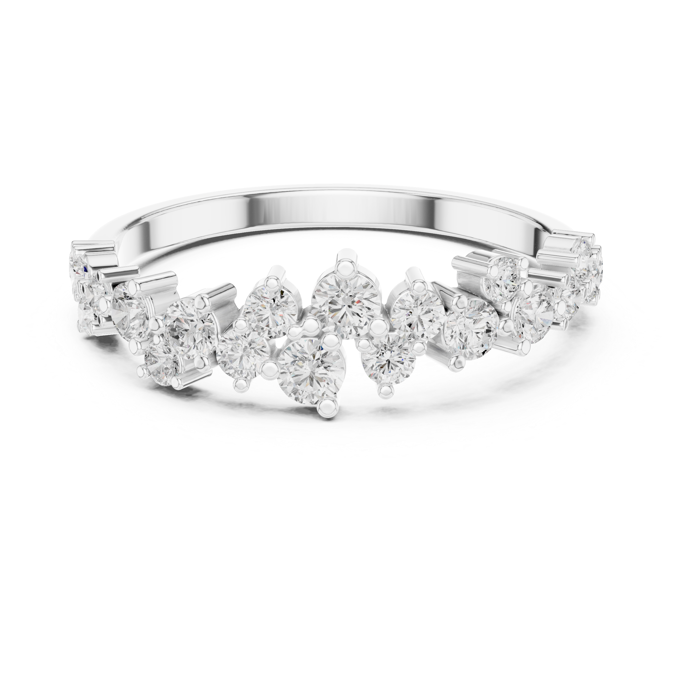 Diamond Crown Cluster Ring