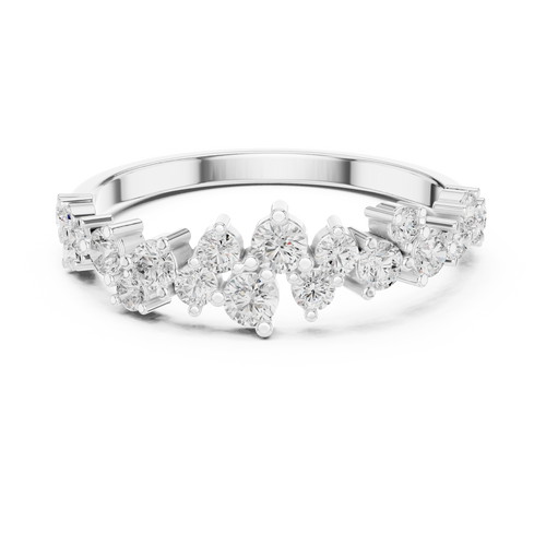 Diamond Crown Cluster Ring
