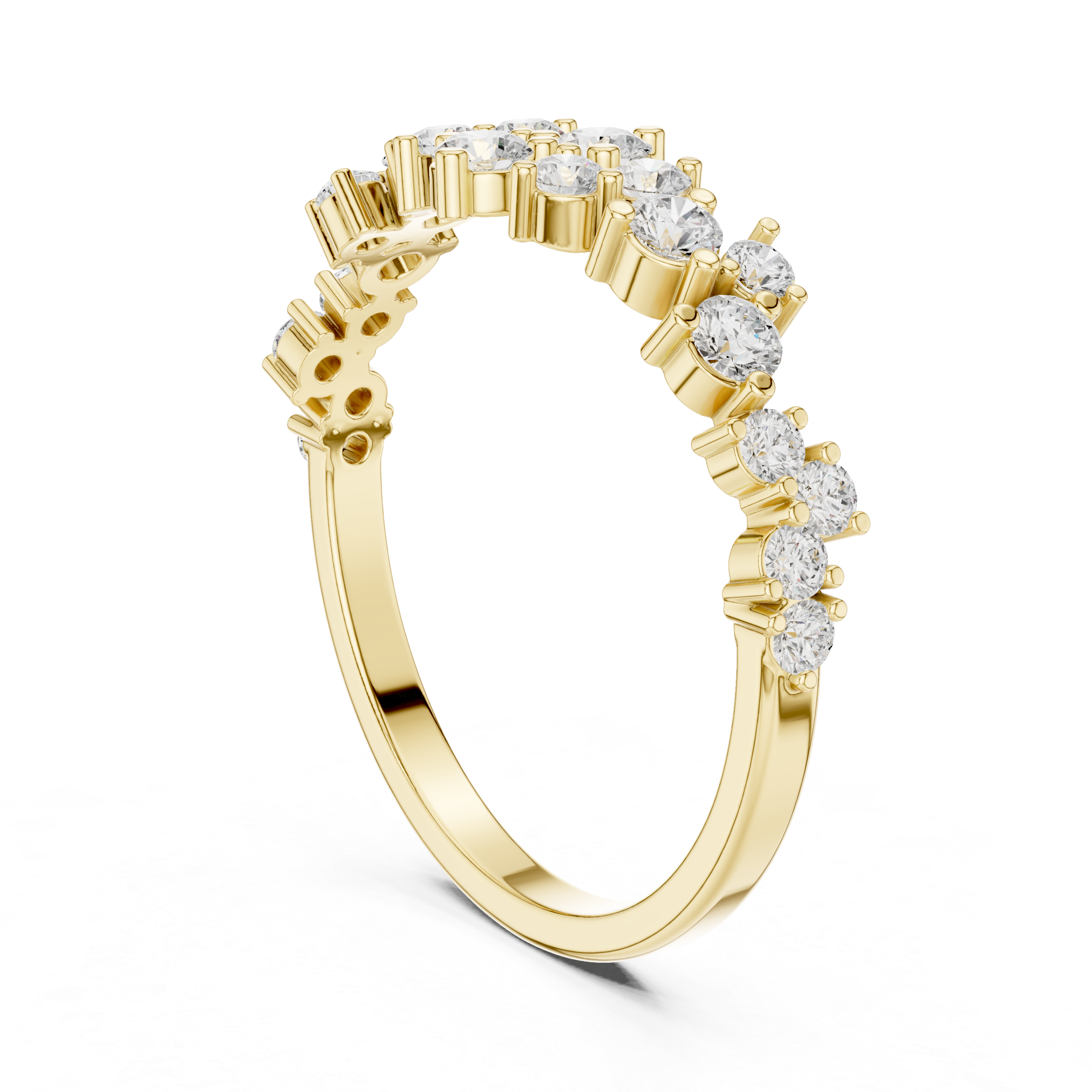 Diamond Crown Cluster Ring