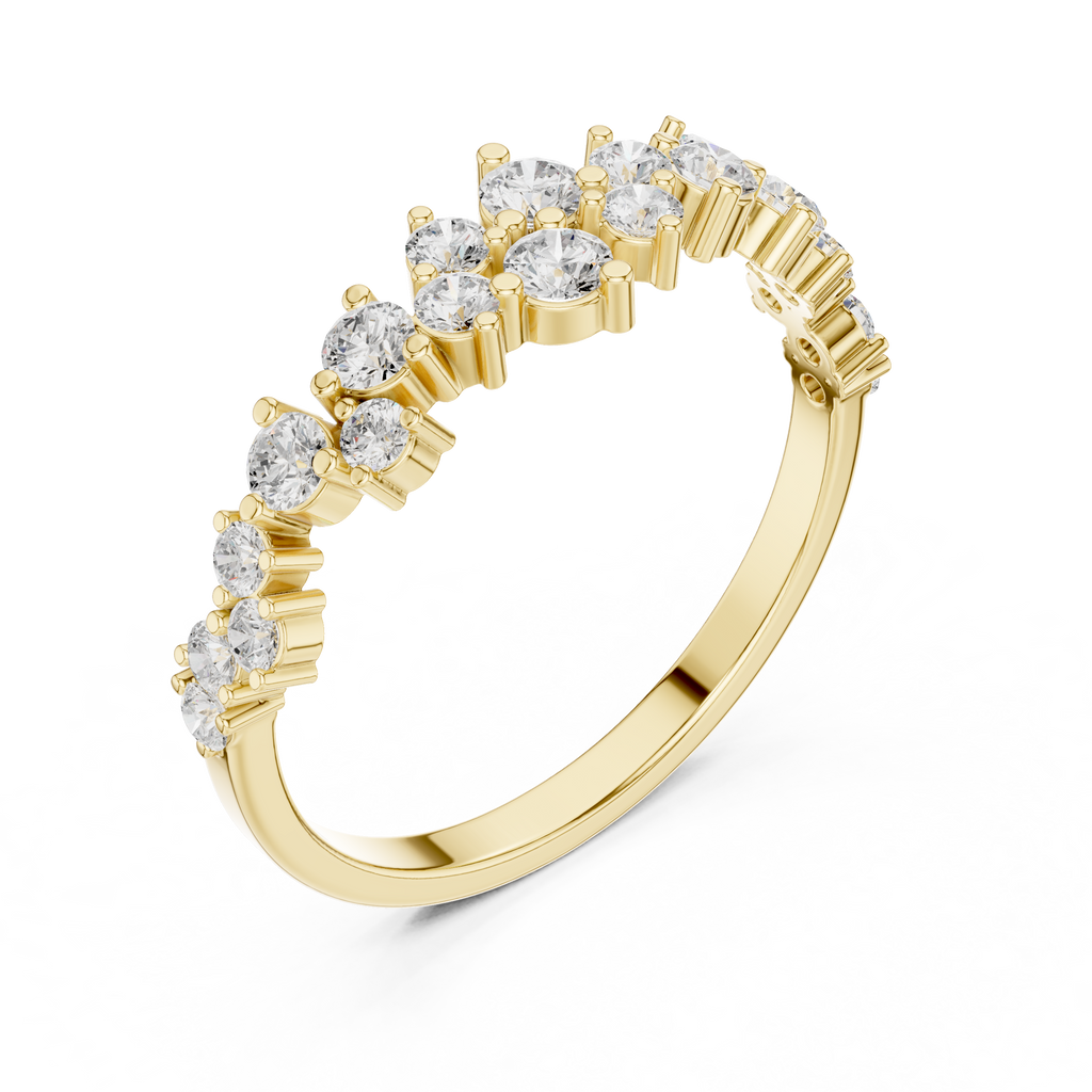Diamond Crown Cluster Ring