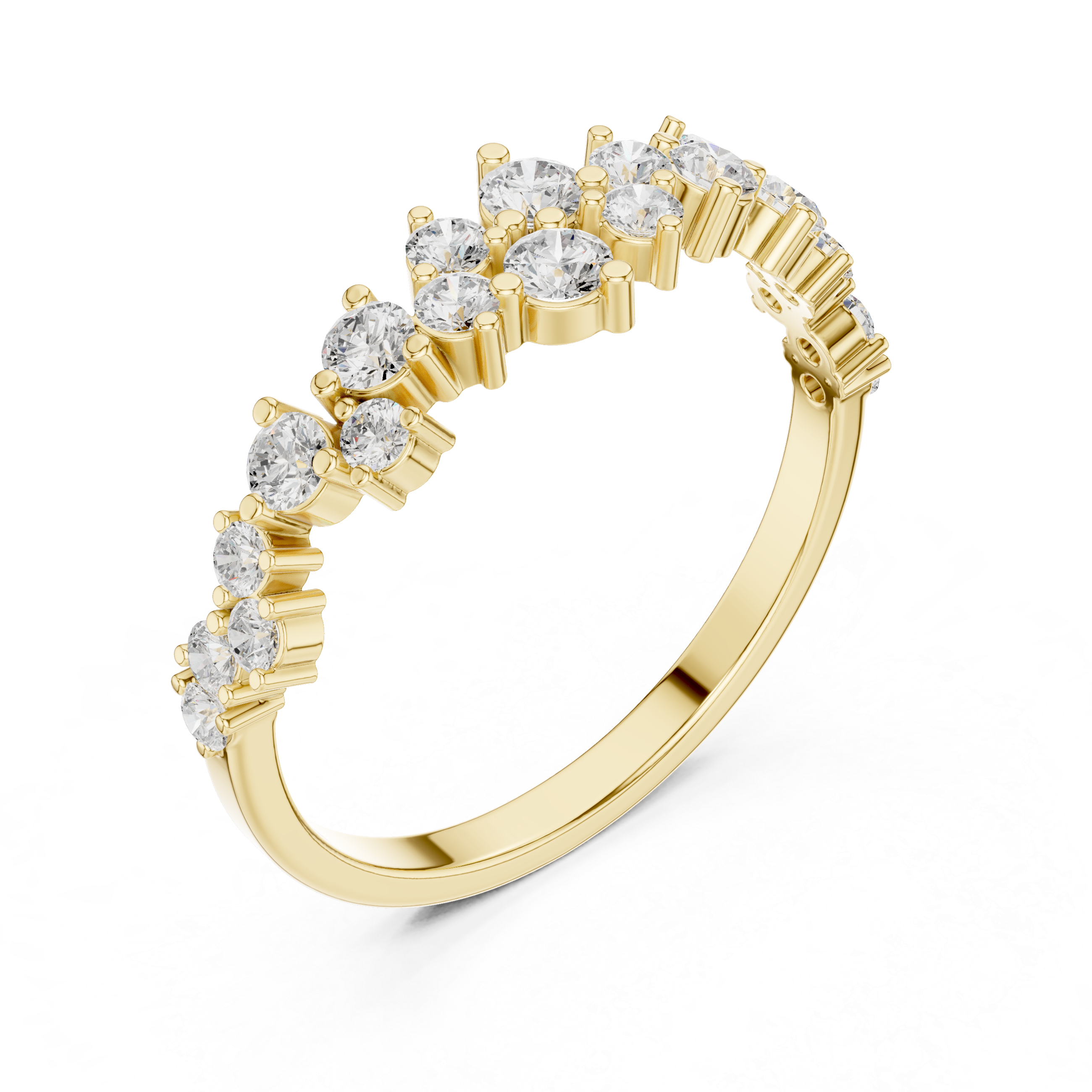 Diamond Crown Cluster Ring