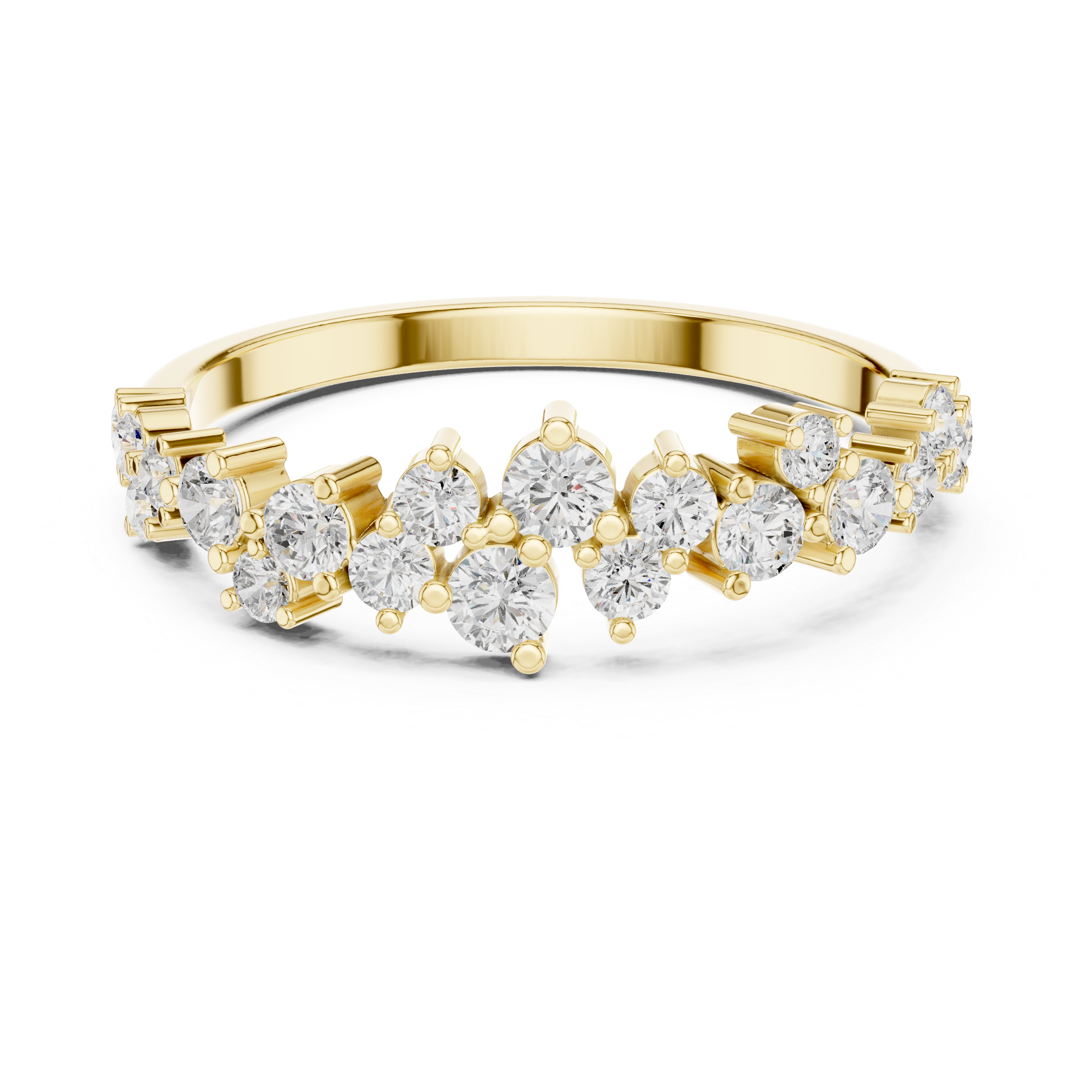 Diamond Crown Cluster Ring