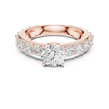 Classic Round Solitaire Diamond Ring with Pavé Band