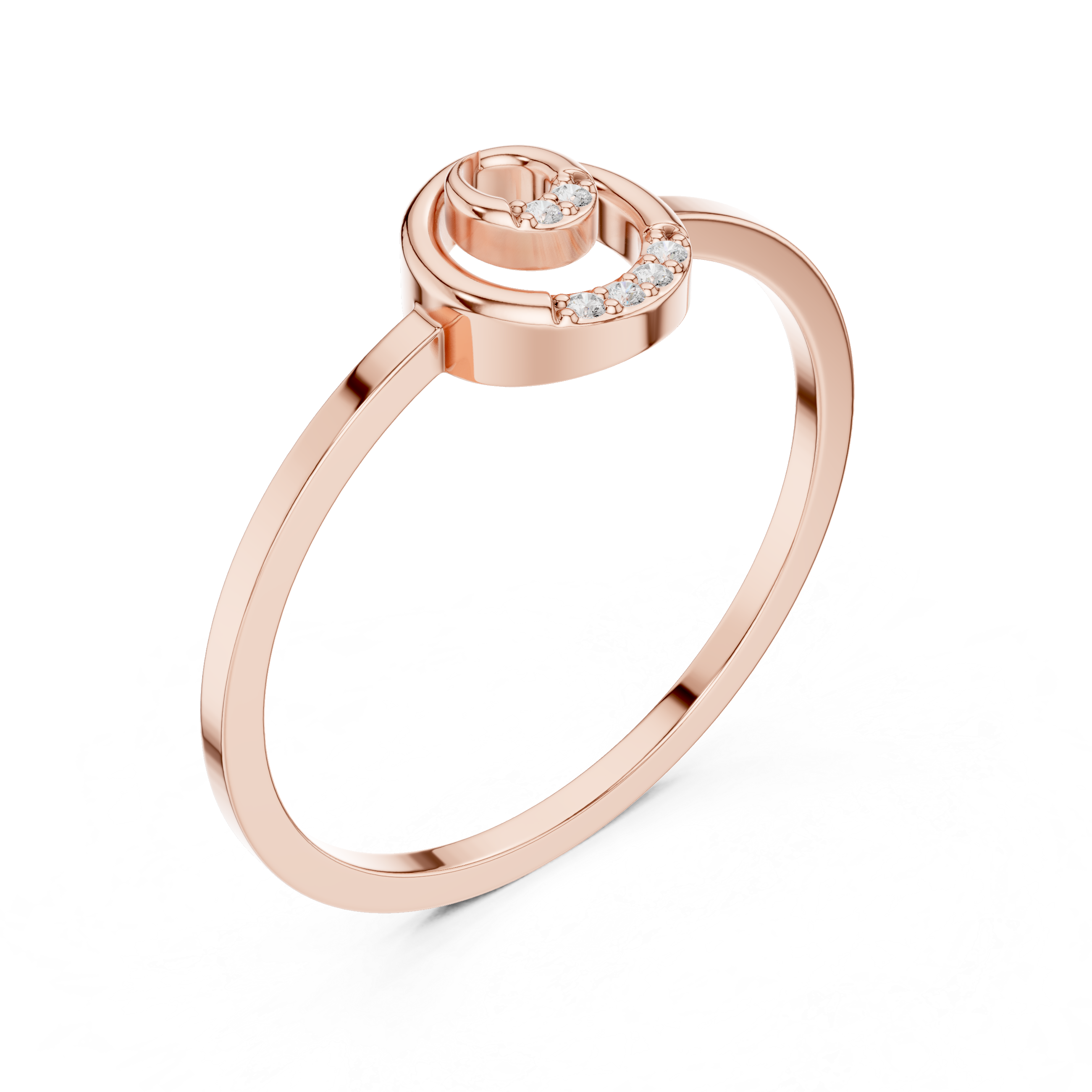 Spiral Circle Diamond Ring