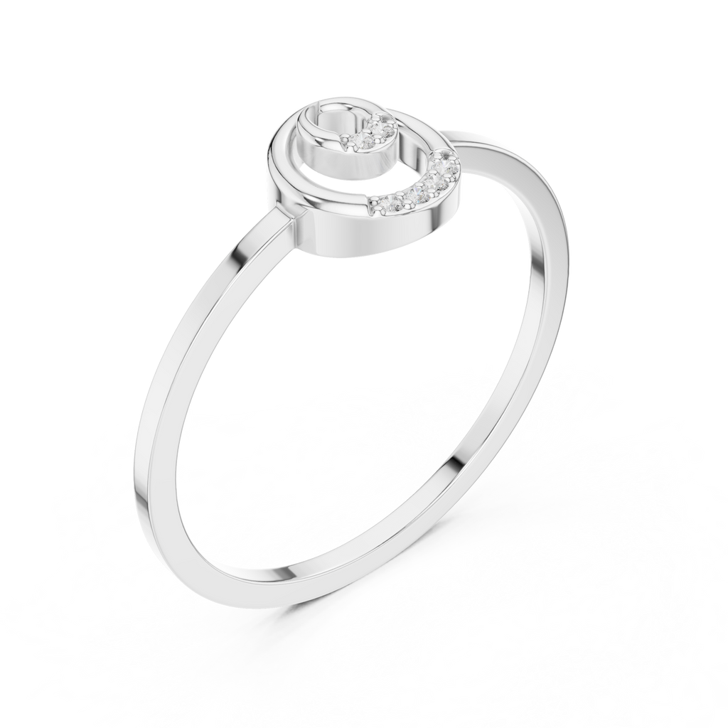 Spiral Circle Diamond Ring