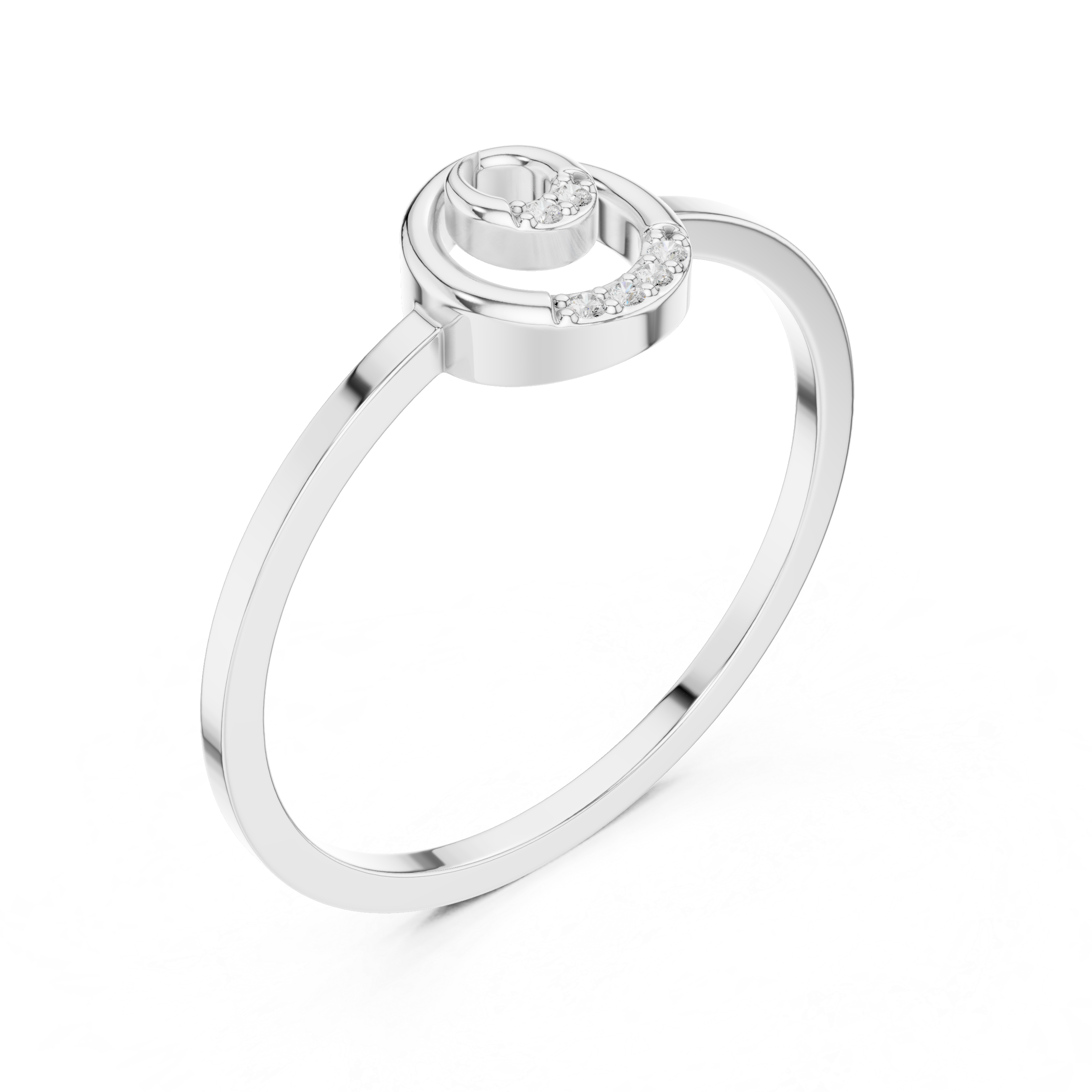 Spiral Circle Diamond Ring