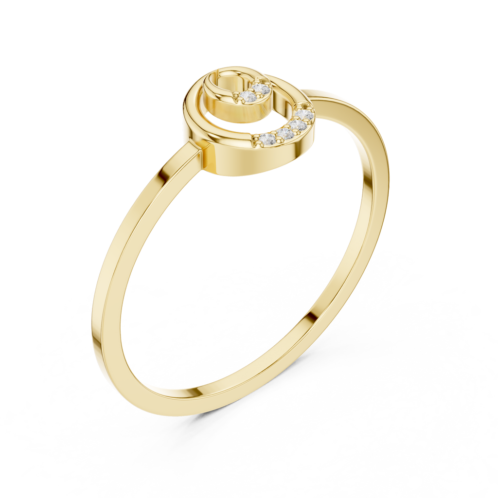 Spiral Circle Diamond Ring