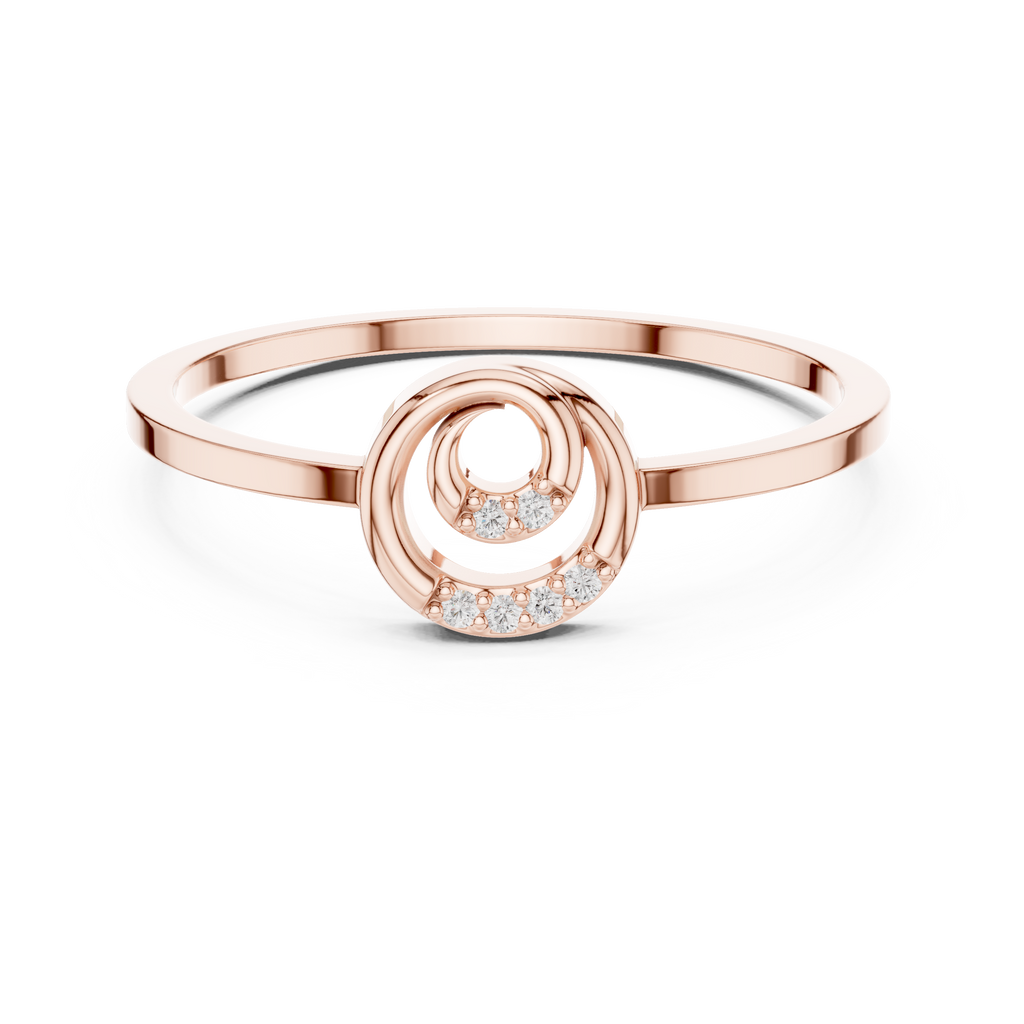 Spiral Circle Diamond Ring