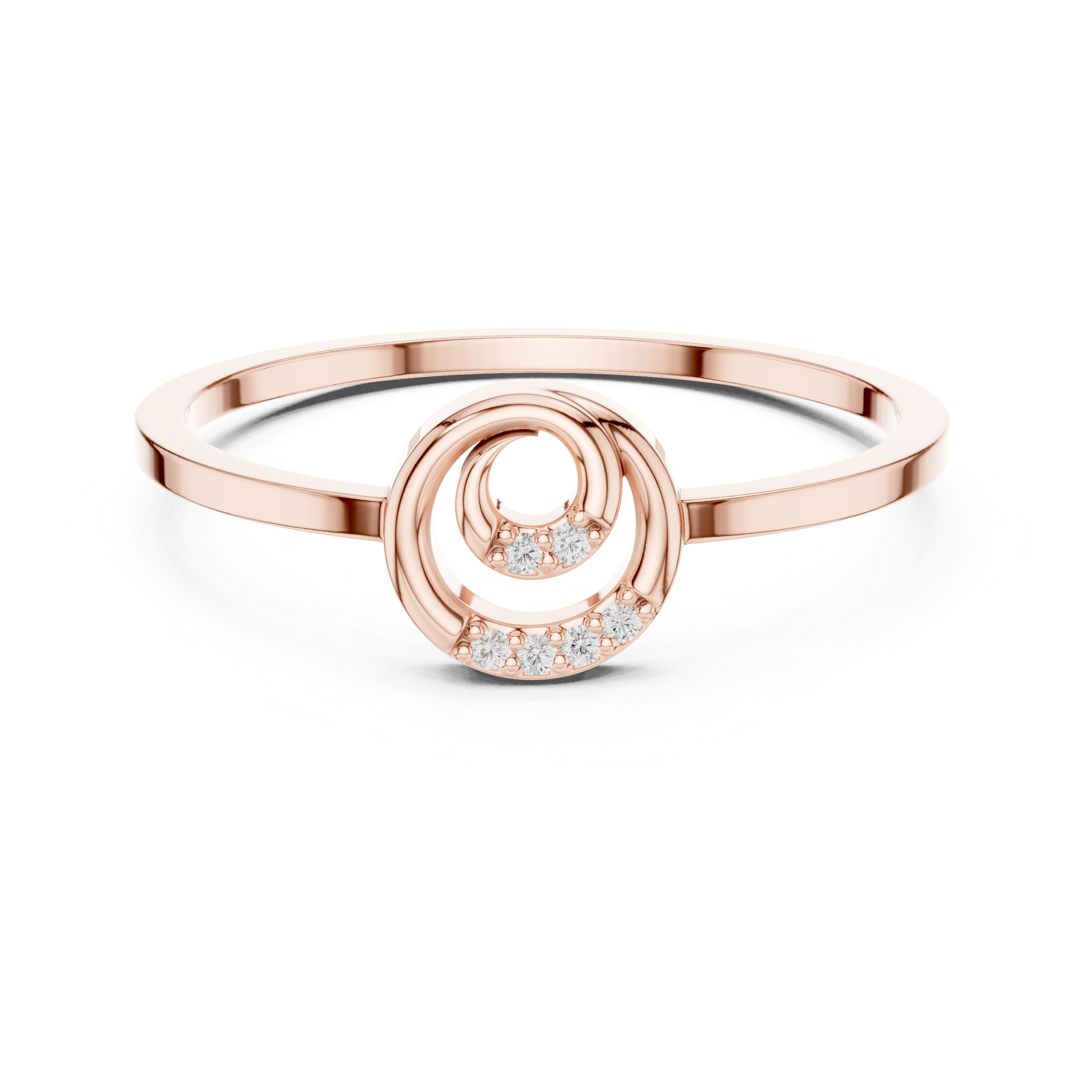 Spiral Circle Diamond Ring