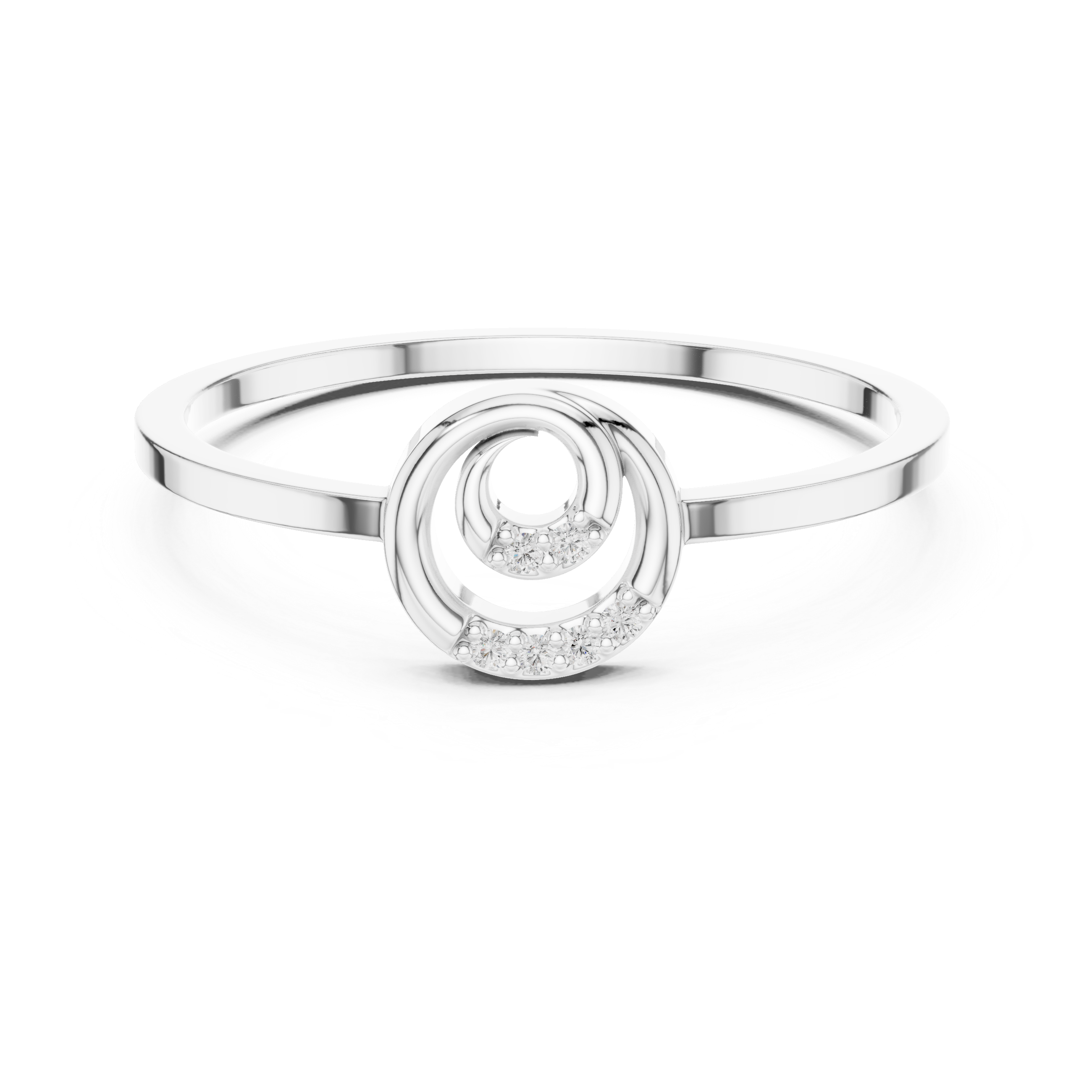 Spiral Circle Diamond Ring