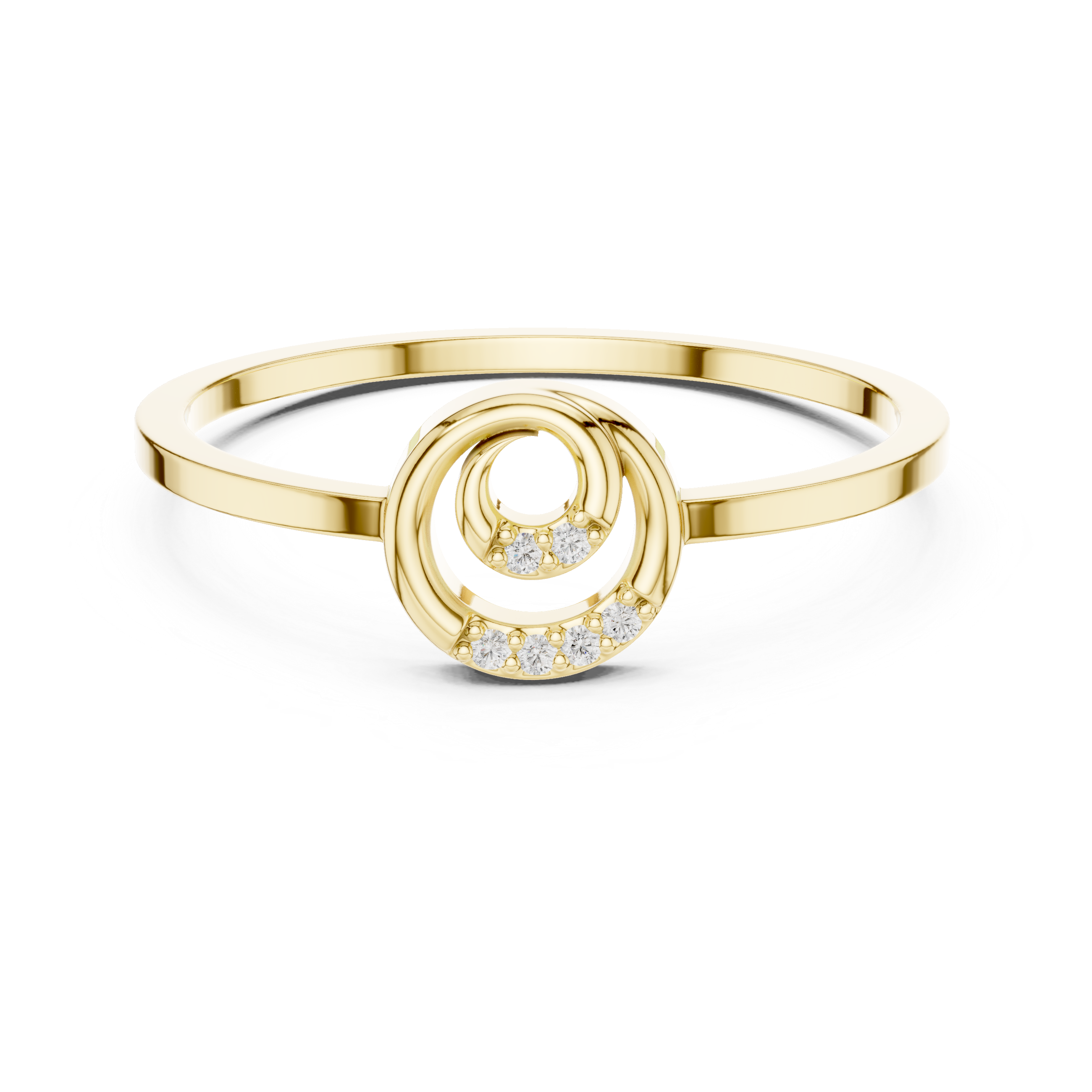 Spiral Circle Diamond Ring