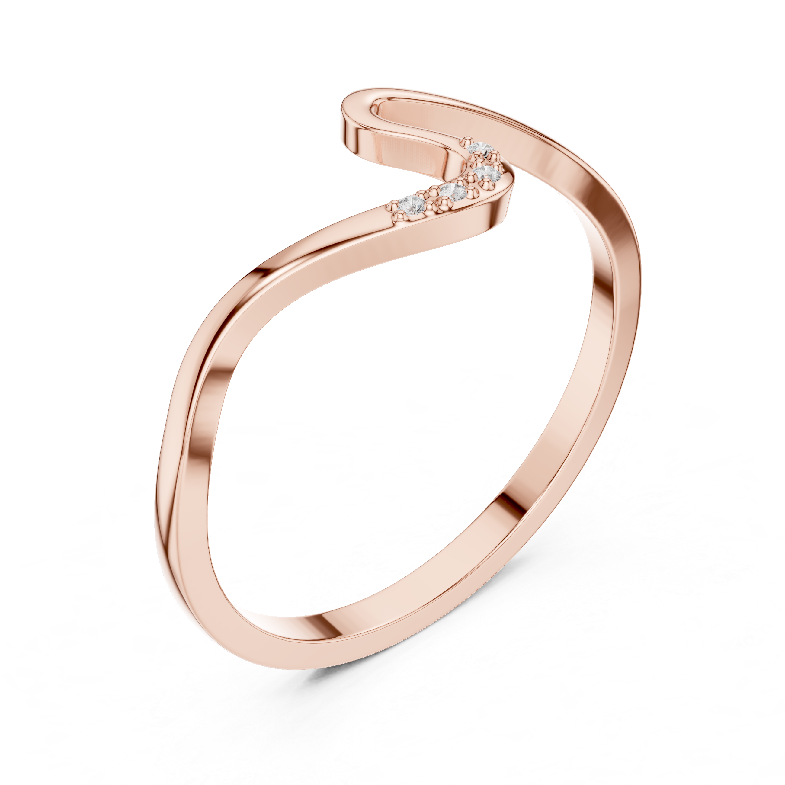 Wave Curve Diamond Ring