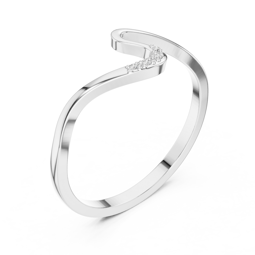 Wave Curve Diamond Ring