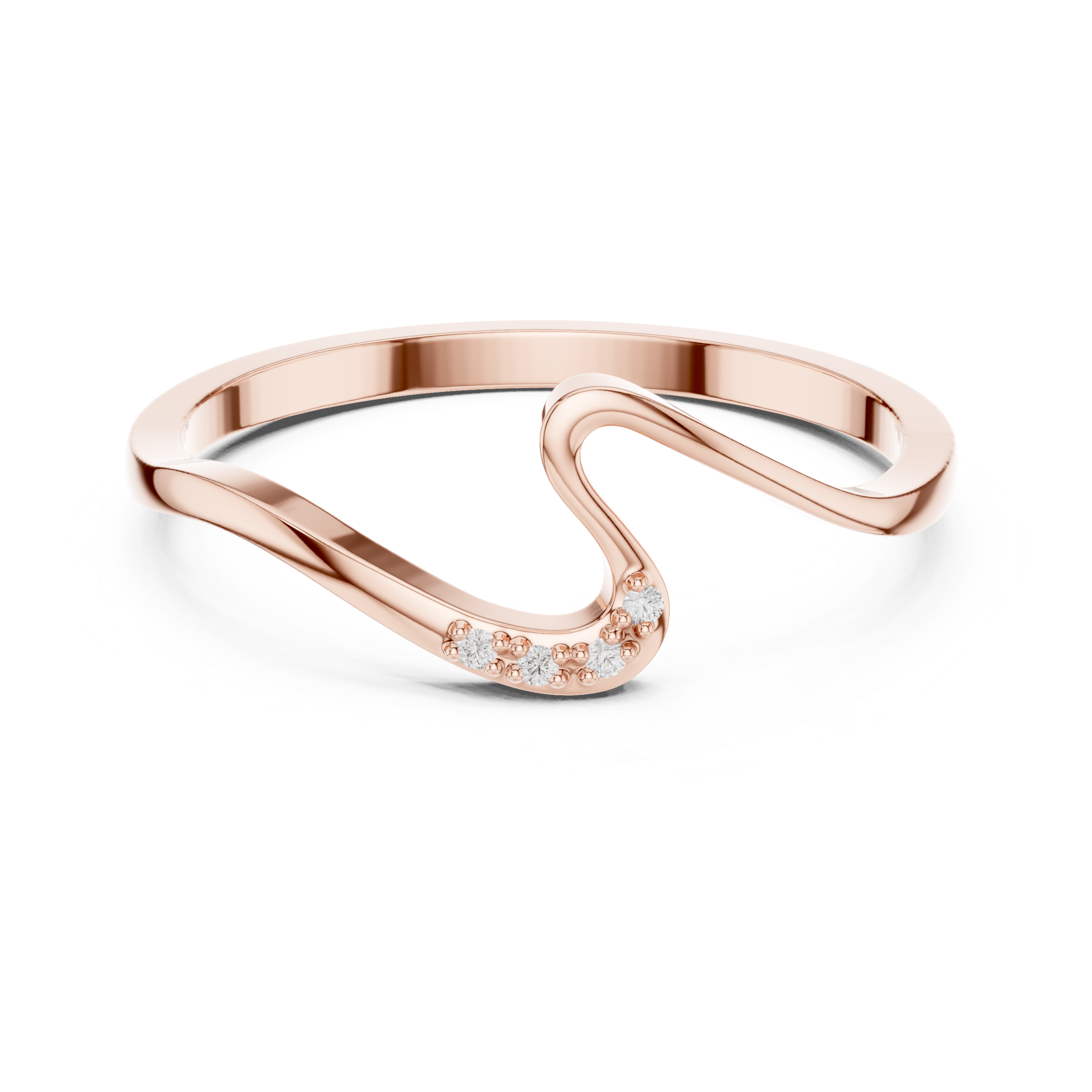 Wave Curve Diamond Ring
