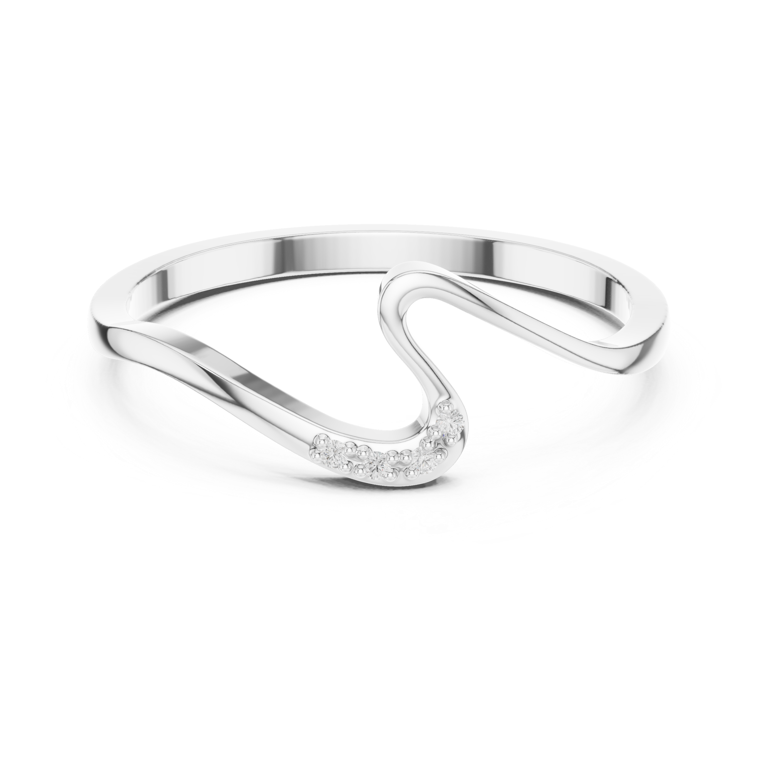 Wave Curve Diamond Ring