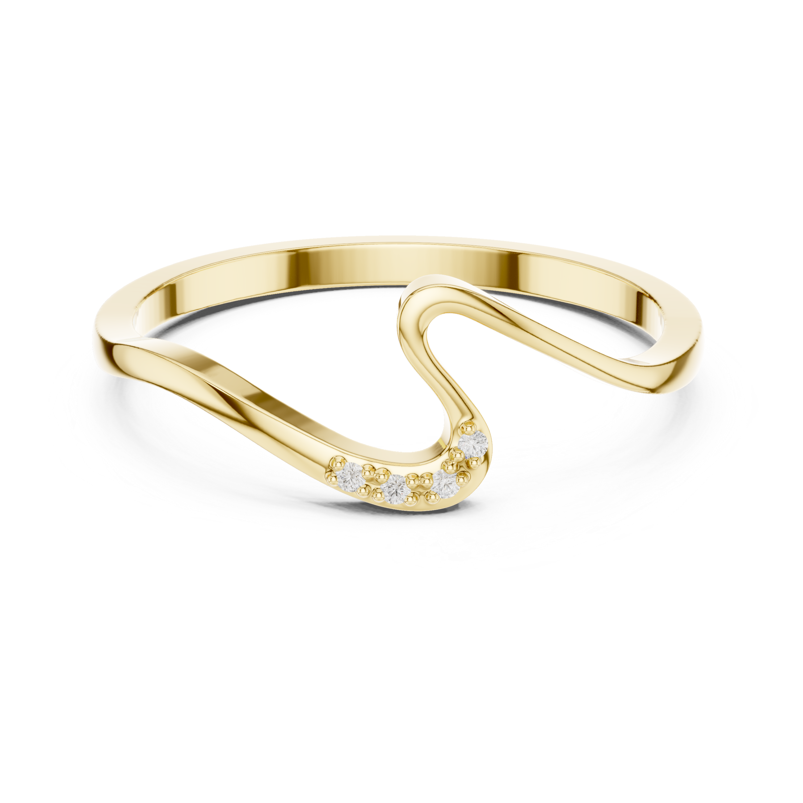 Wave Curve Diamond Ring