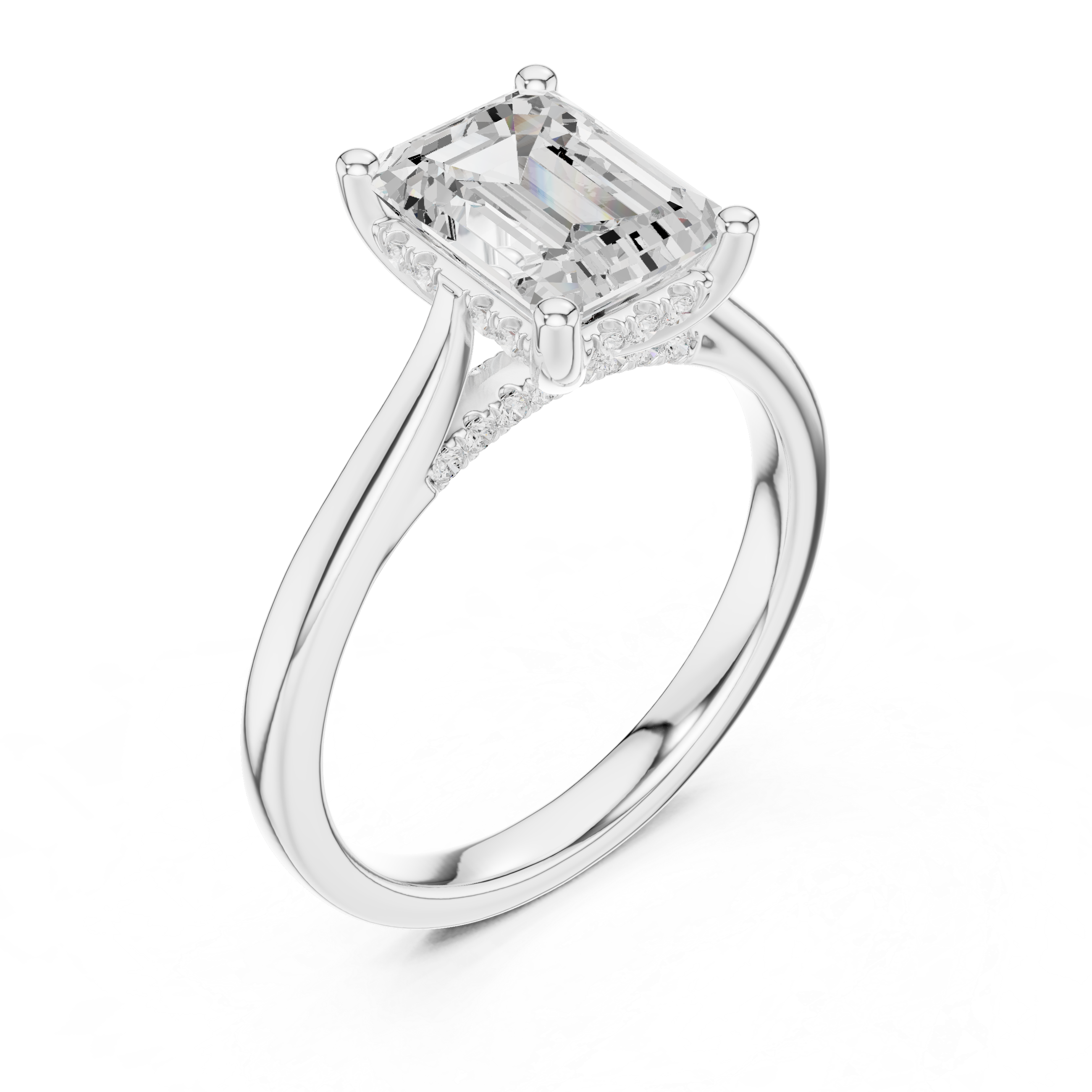 Emerald Cut Diamond Engagement Ring