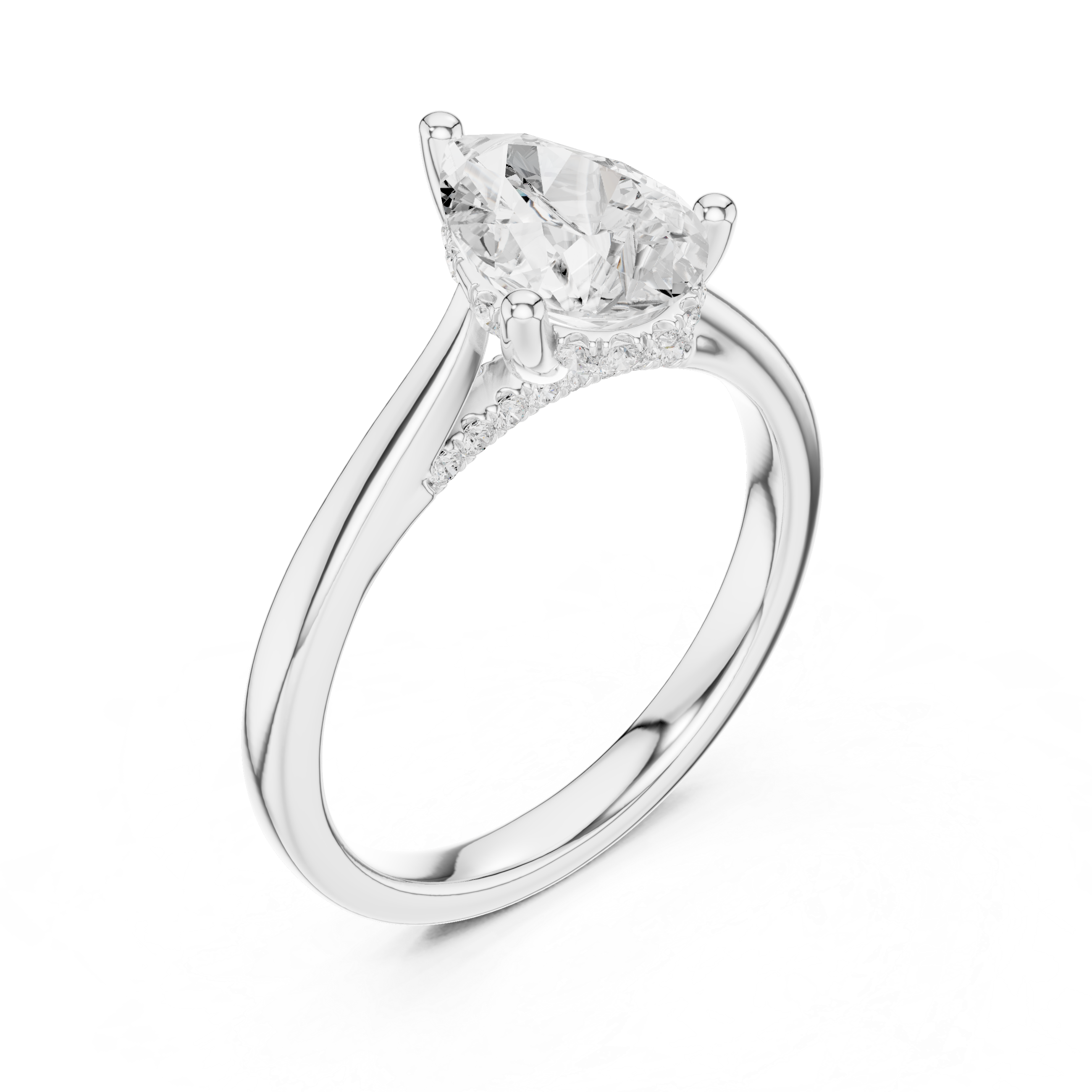 Pear Cut Solitaire Ring