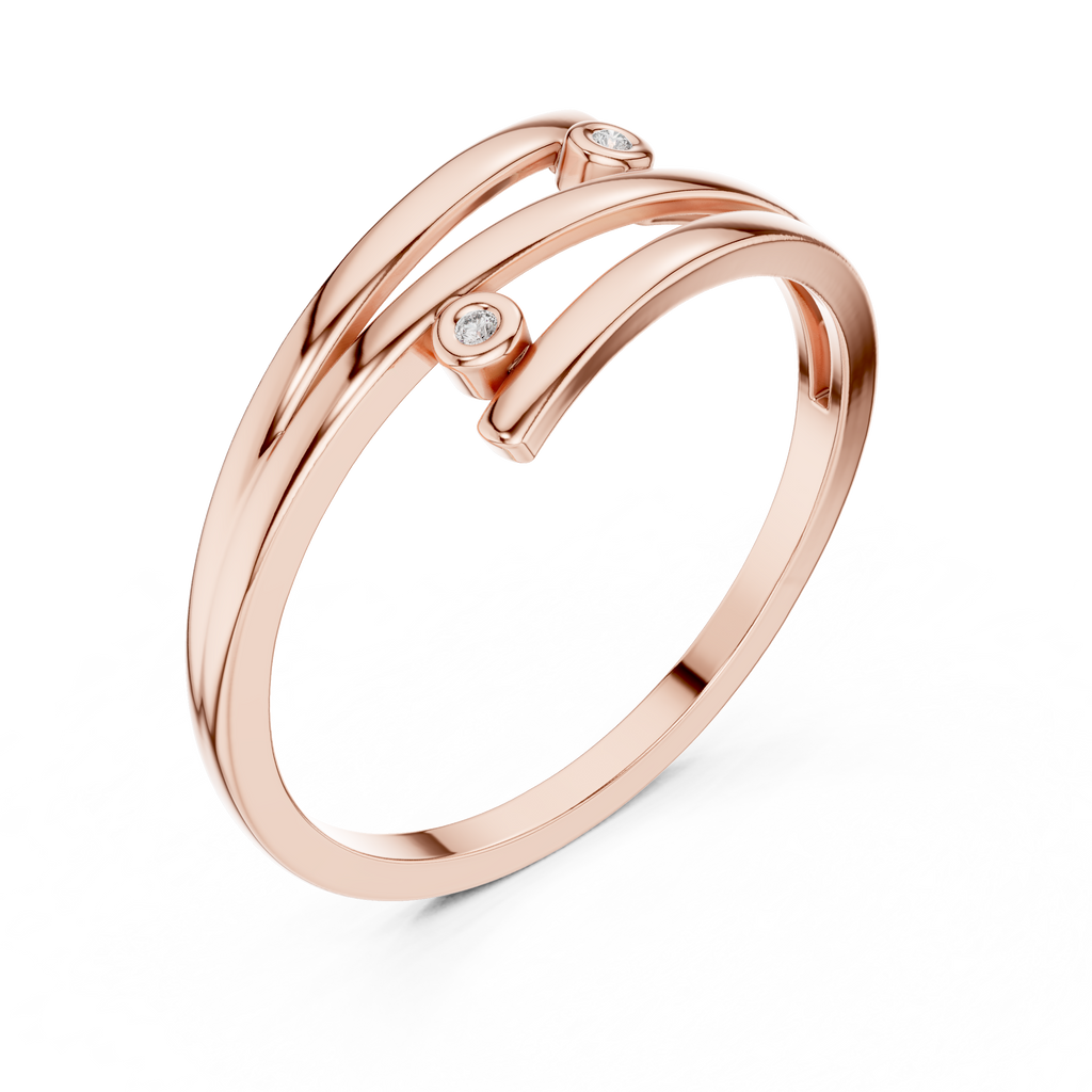 Cross Over Diamond Ring