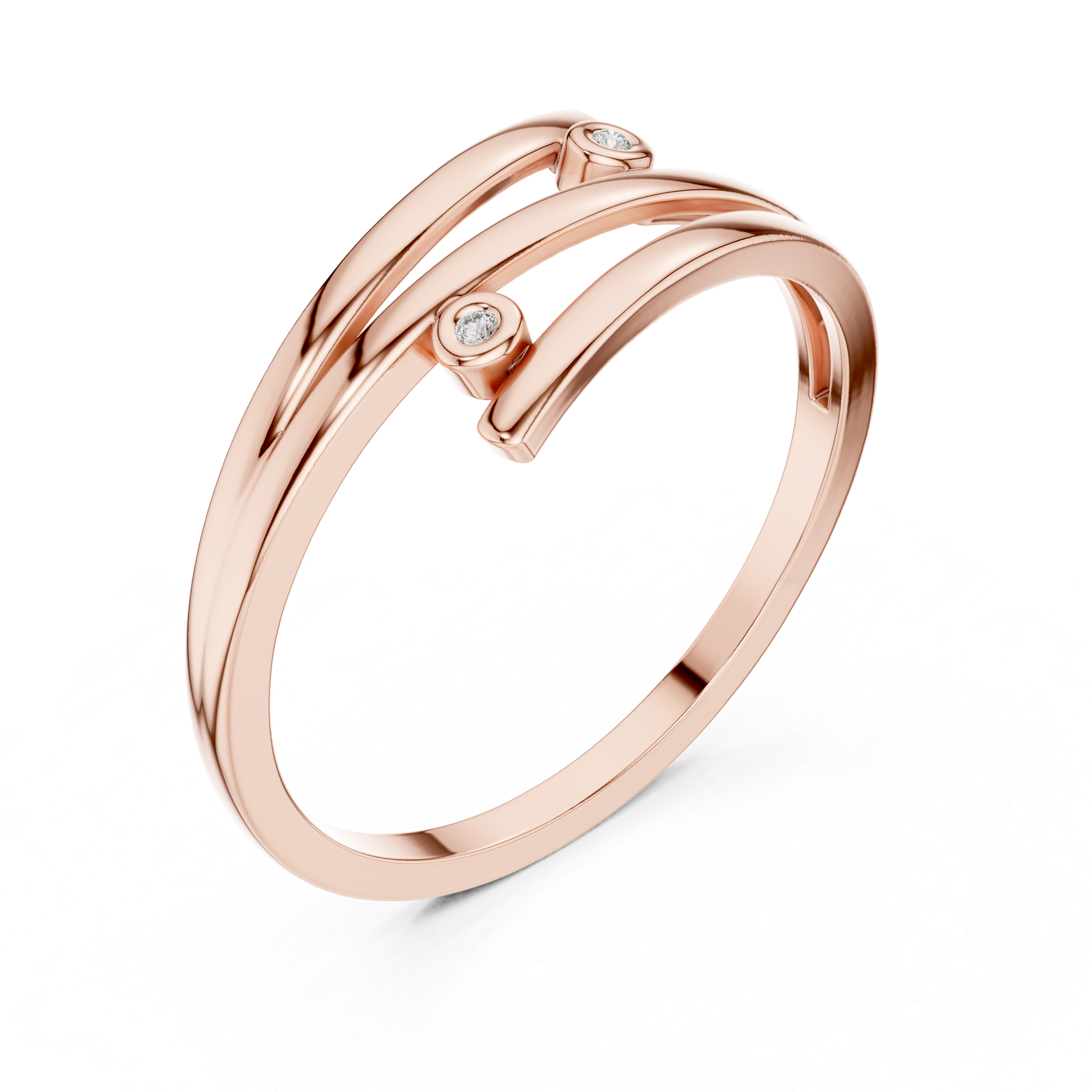 Cross Over Diamond Ring