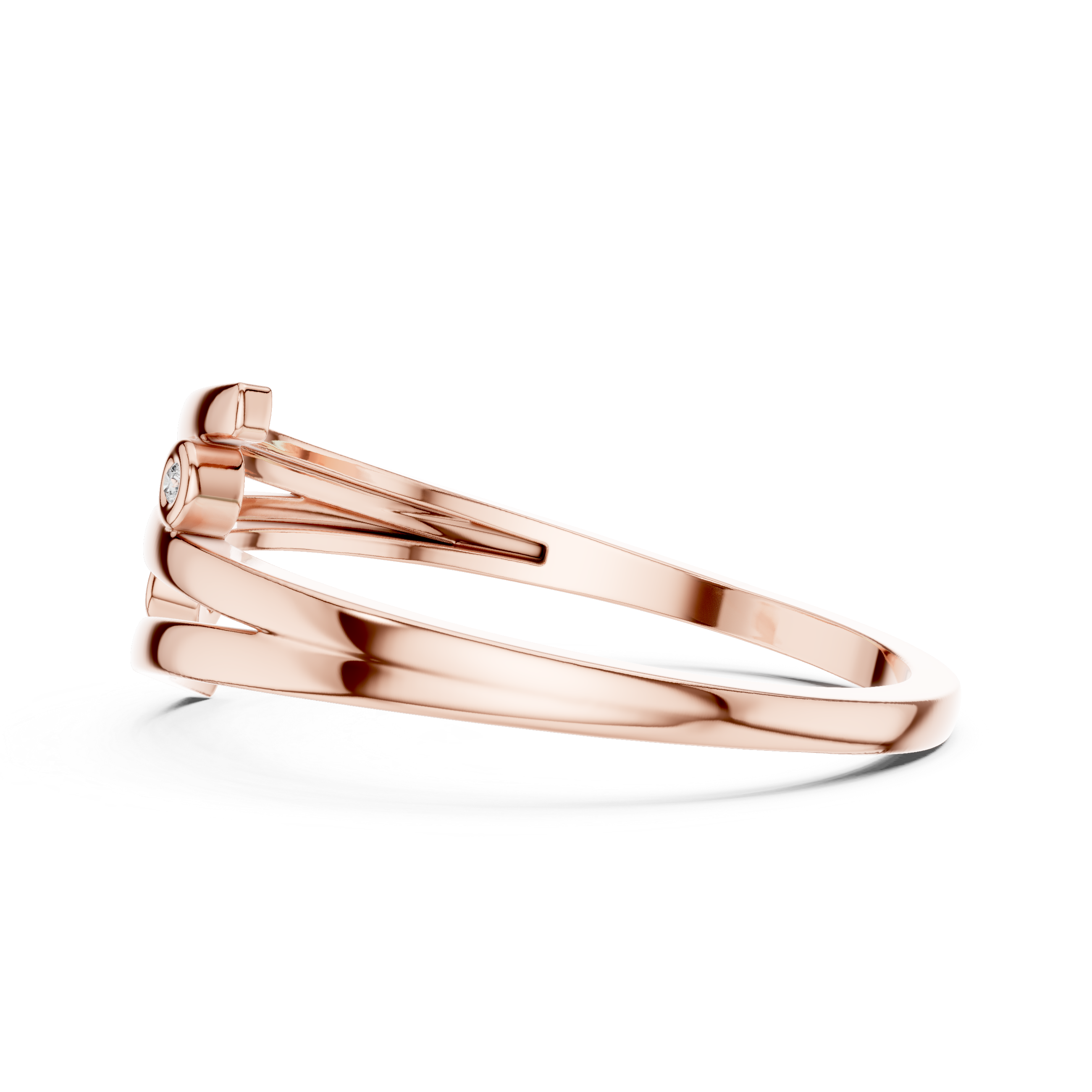 Cross Over Diamond Ring