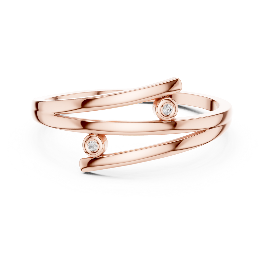 Cross Over Diamond Ring