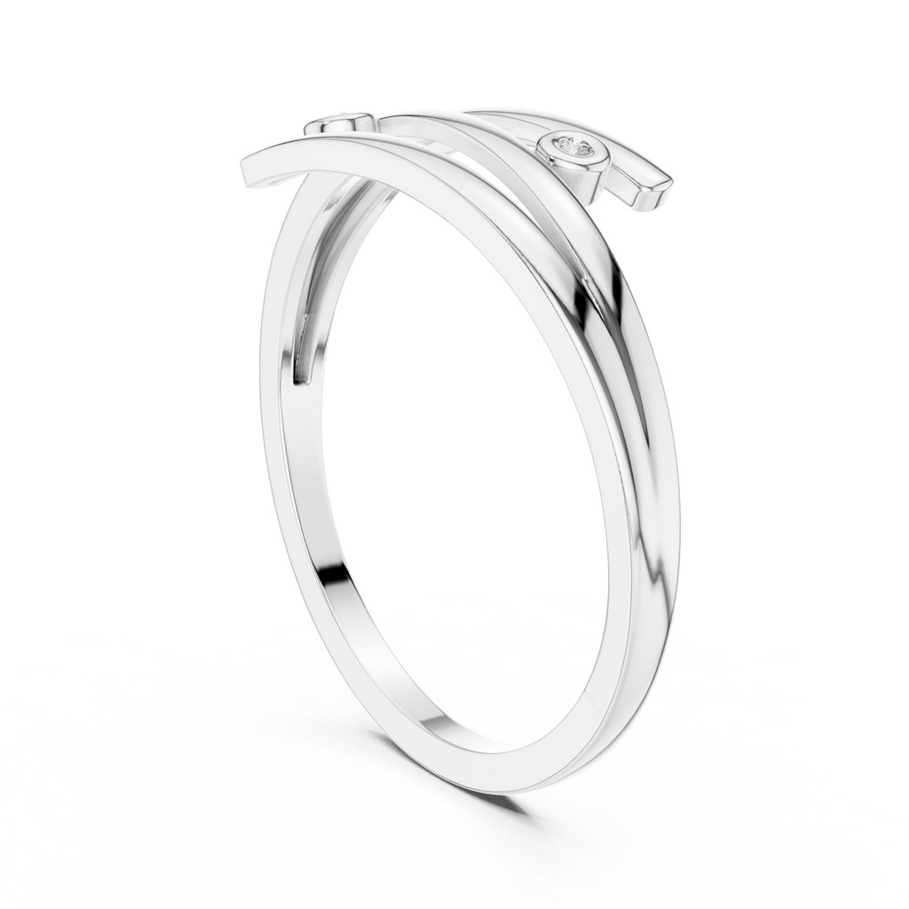 Cross Over Diamond Ring