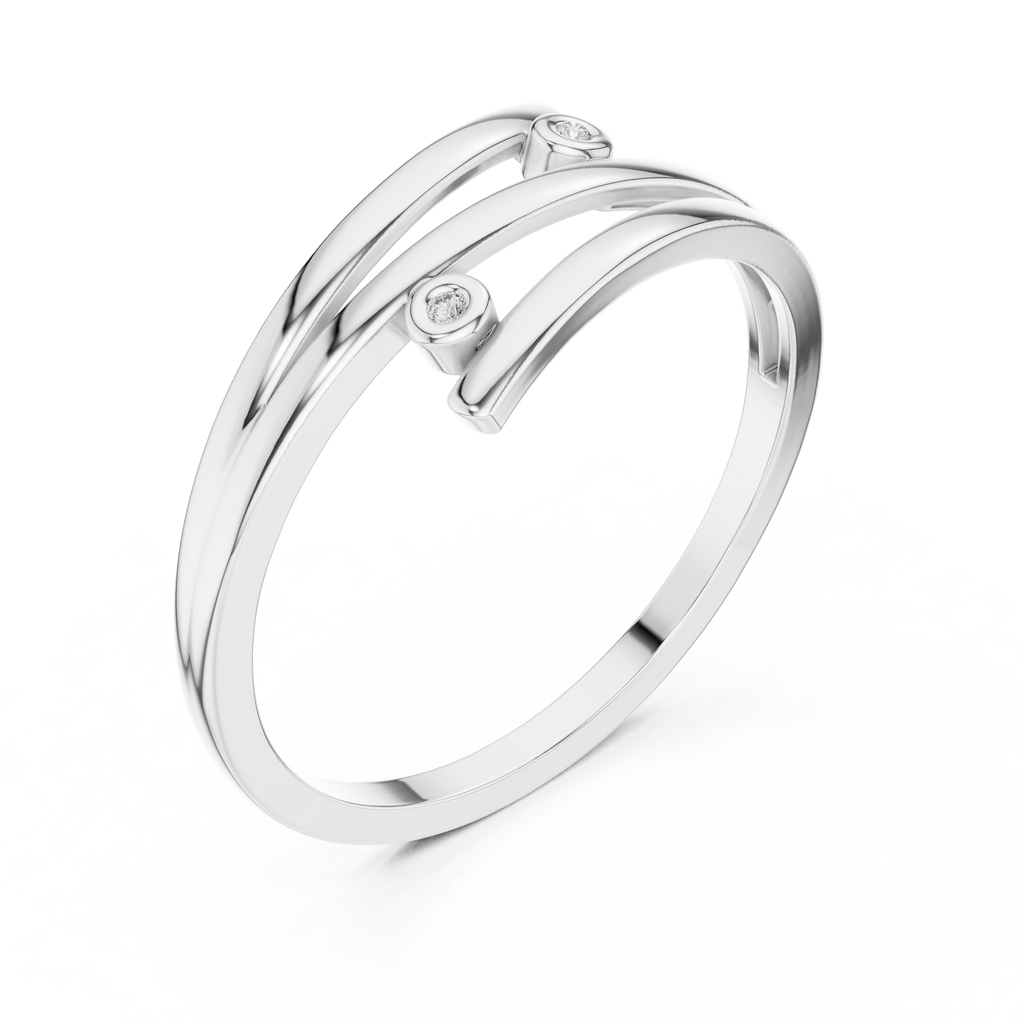 Cross Over Diamond Ring